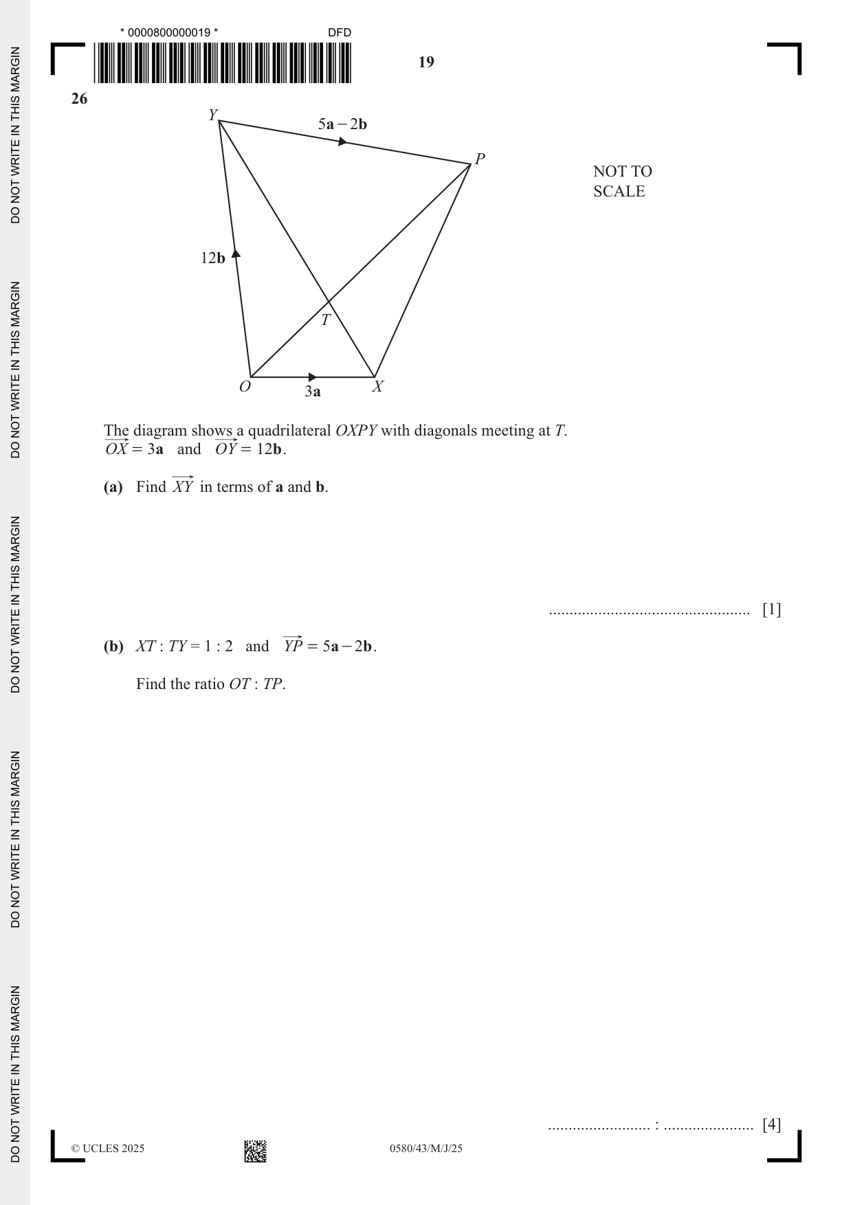 Cambridge IGCSE Mathematics 0580 2025 May/June Paper 4 · Variant 3 question paper, page 19 of 20