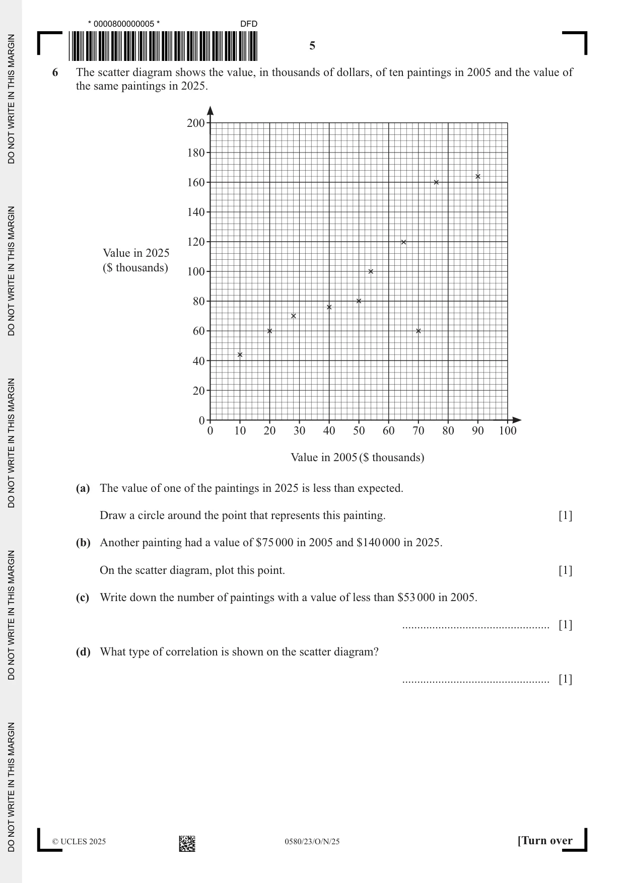 Cambridge IGCSE Mathematics 0580 2025 Oct/Nov Paper 2 · Variant 3 question paper, page 5 of 20