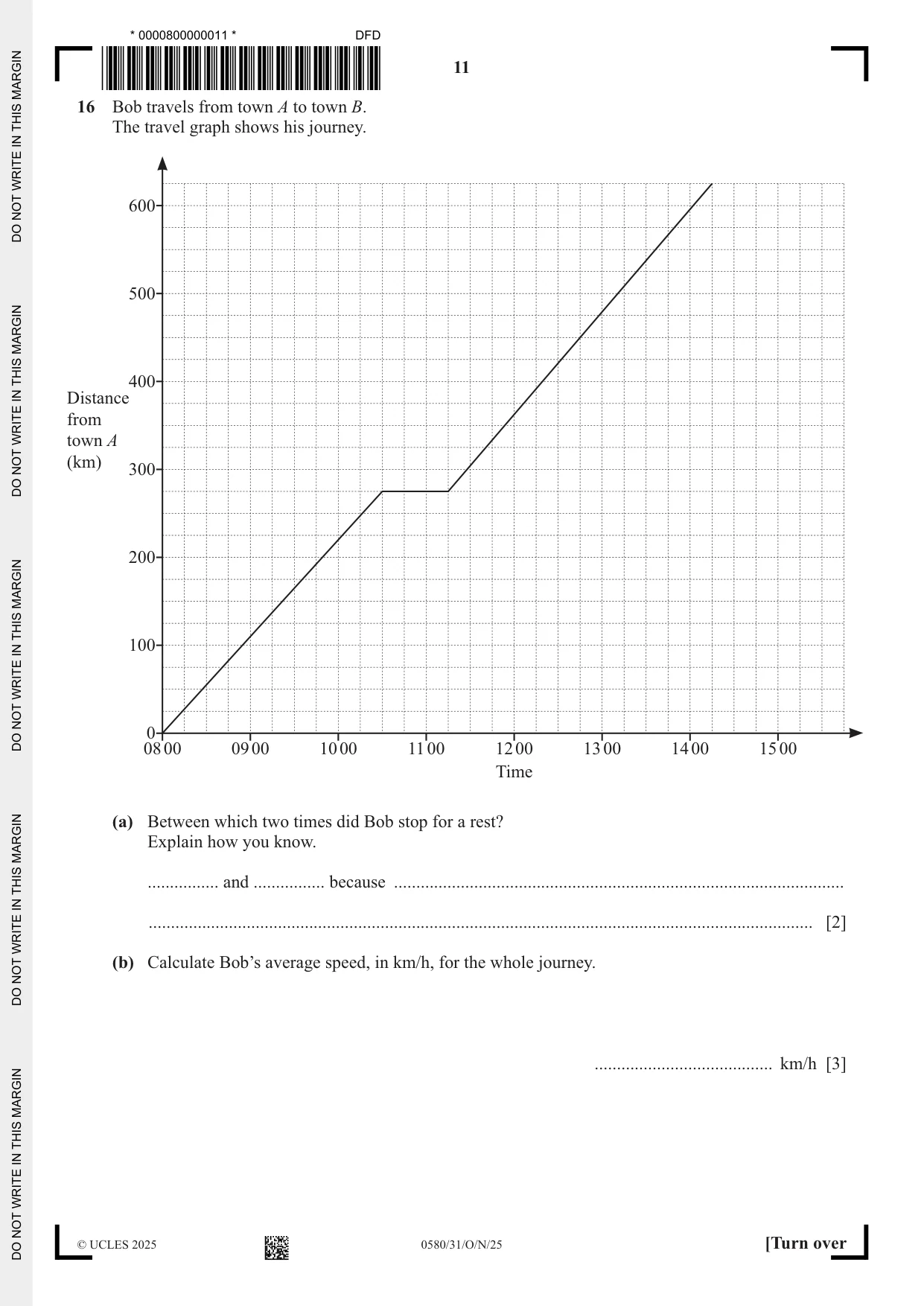 Cambridge IGCSE Mathematics 0580 2025 Oct/Nov Paper 3 · Variant 1 question paper, page 11 of 16