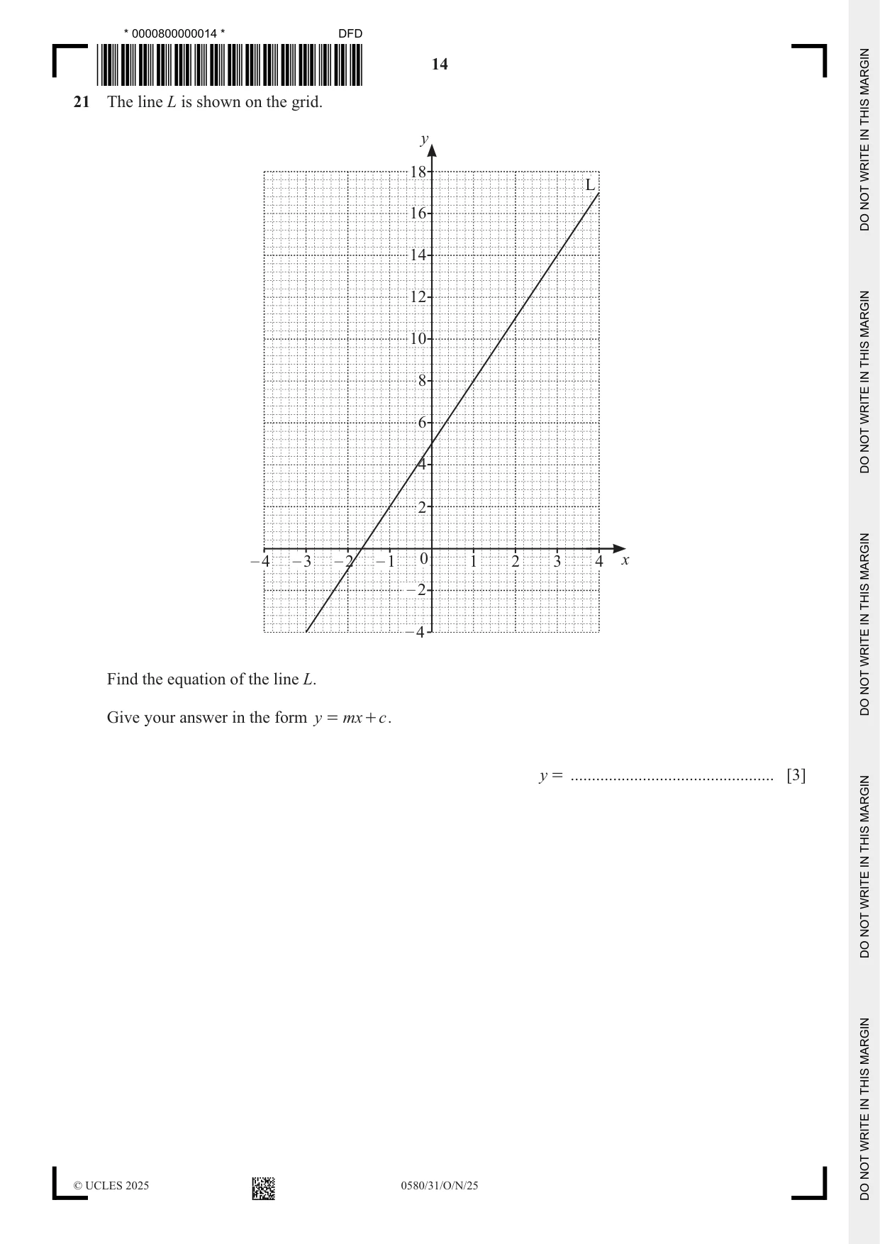 Cambridge IGCSE Mathematics 0580 2025 Oct/Nov Paper 3 · Variant 1 question paper, page 14 of 16