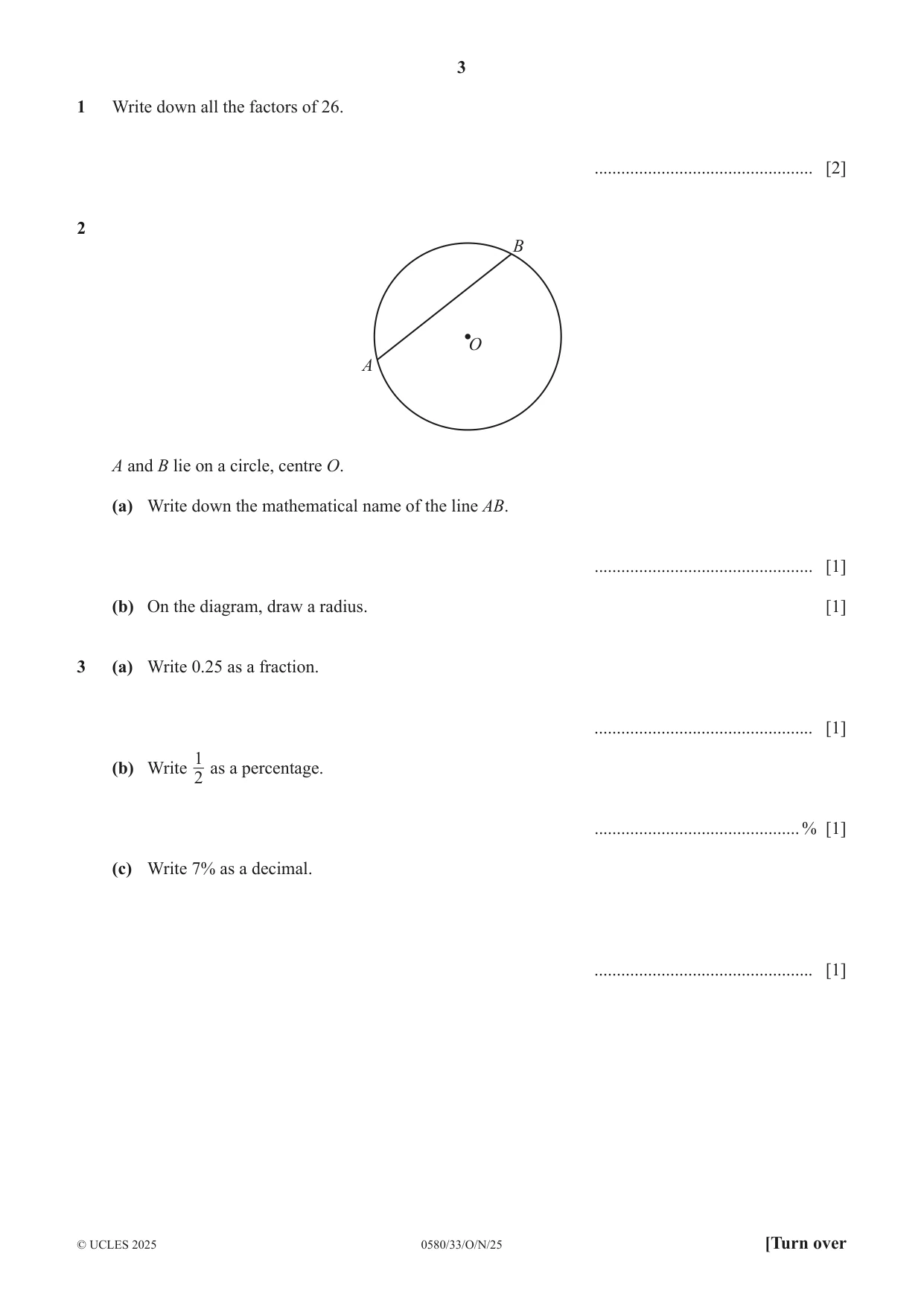 Cambridge IGCSE Mathematics 0580 2025 Oct/Nov Paper 3 · Variant 3 question paper, page 3 of 16