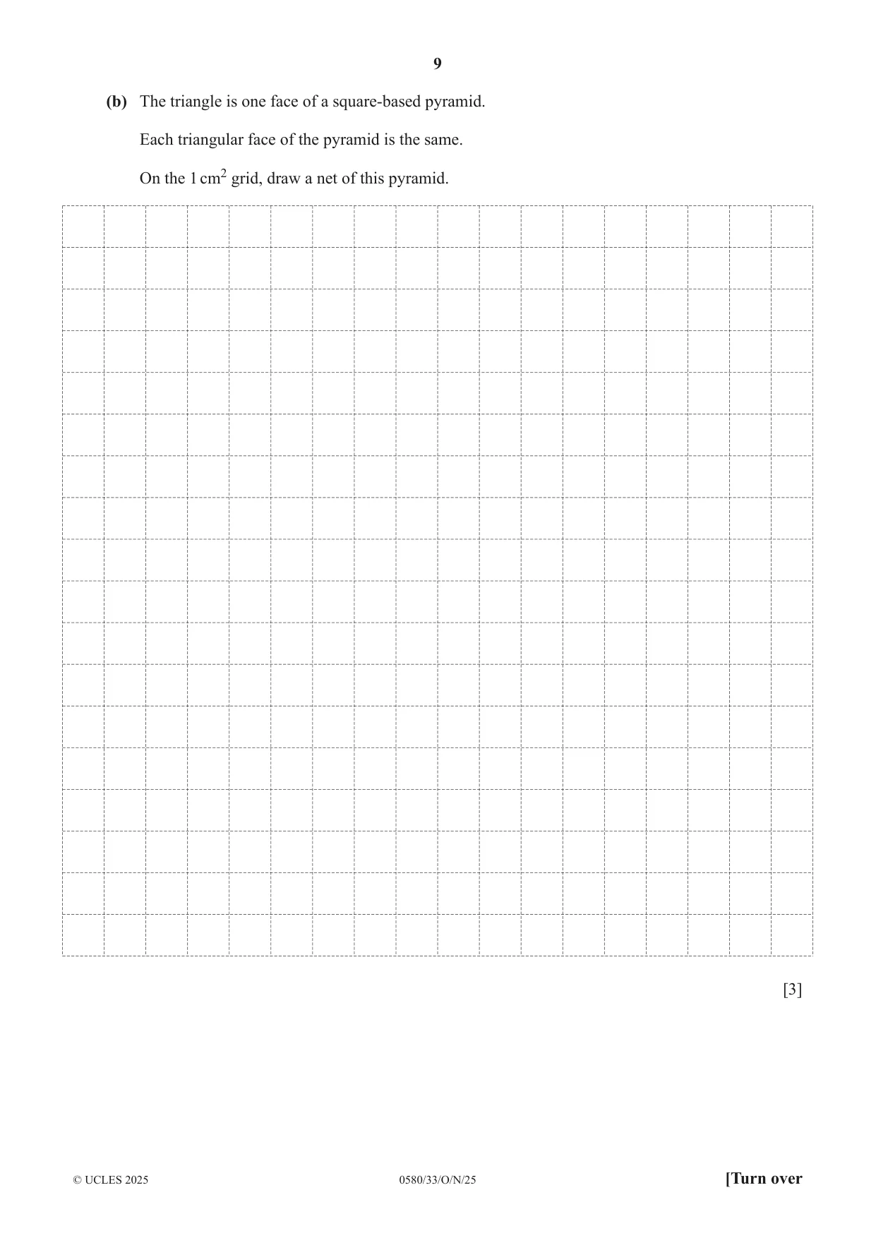 Cambridge IGCSE Mathematics 0580 2025 Oct/Nov Paper 3 · Variant 3 question paper, page 9 of 16
