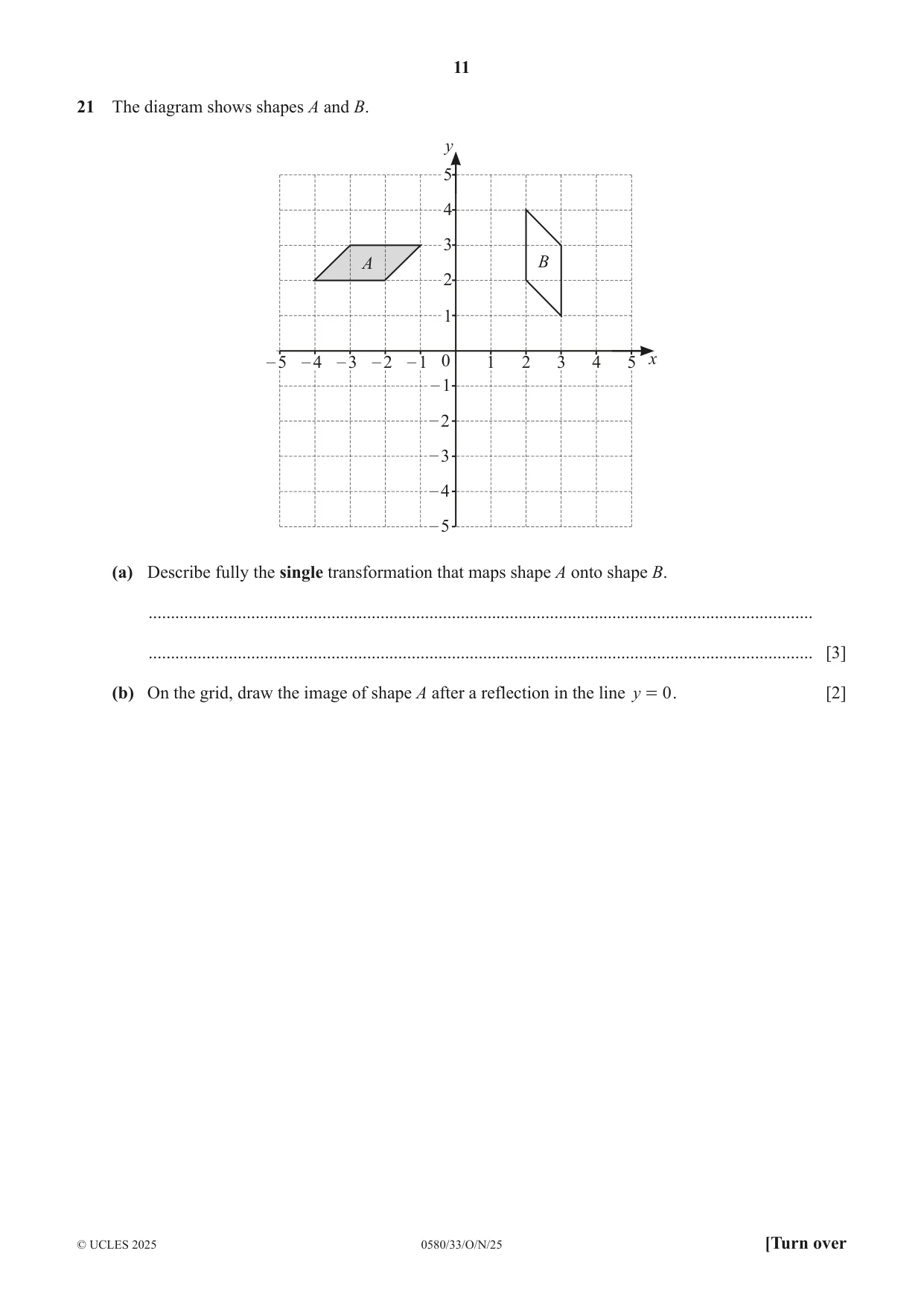 Cambridge IGCSE Mathematics 0580 2025 Oct/Nov Paper 3 · Variant 3 question paper, page 11 of 16