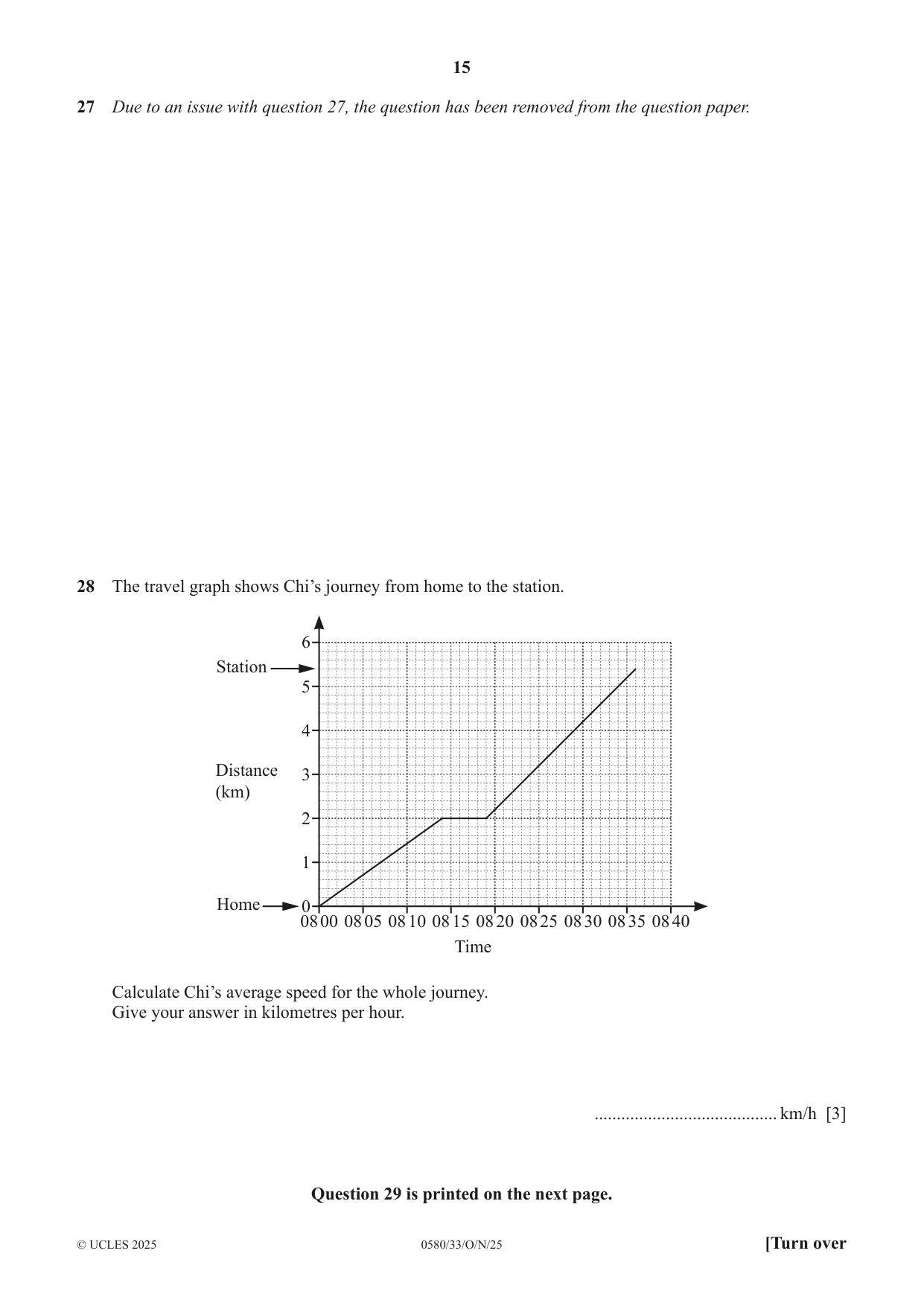 Cambridge IGCSE Mathematics 0580 2025 Oct/Nov Paper 3 · Variant 3 question paper, page 15 of 16