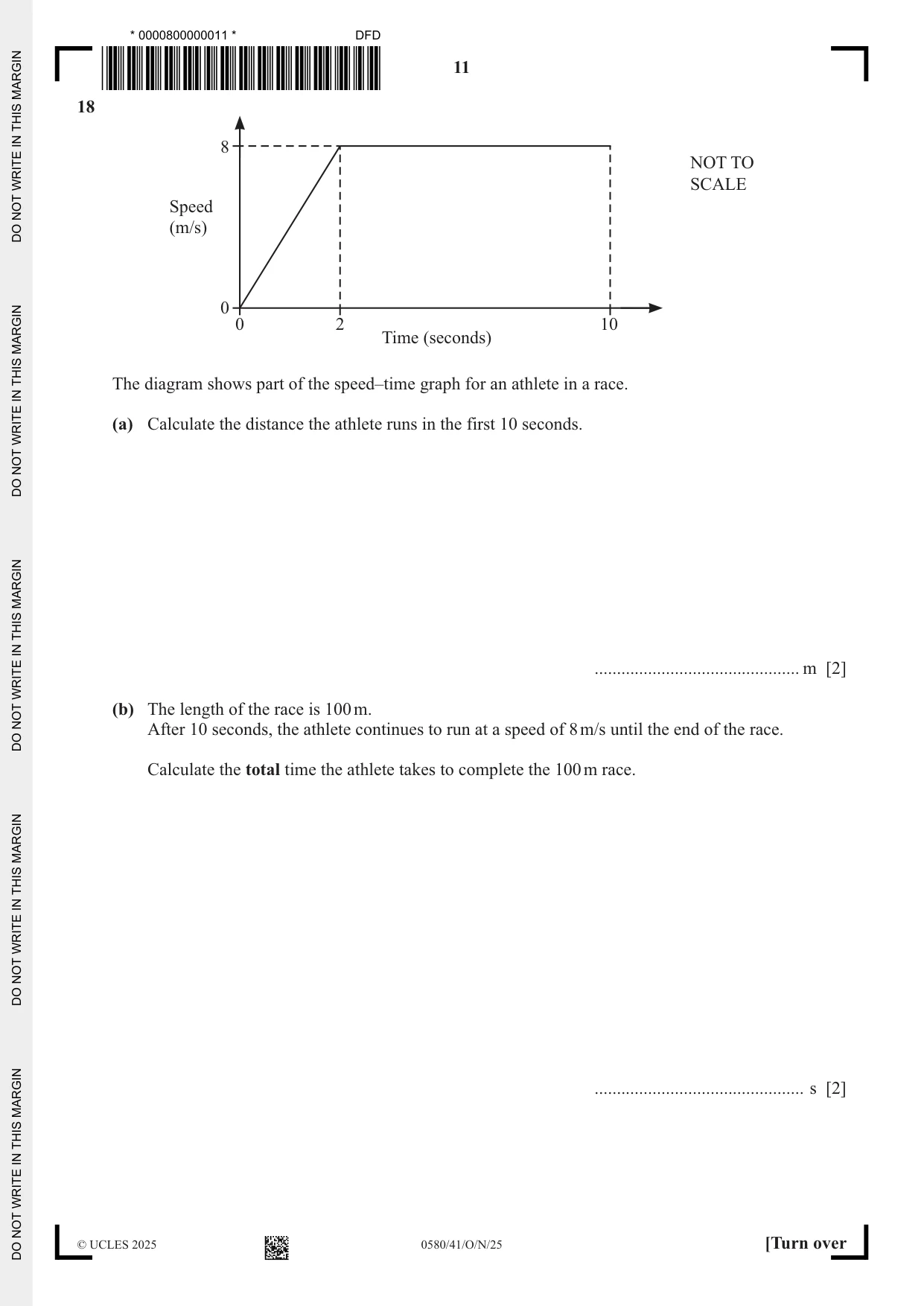 Cambridge IGCSE Mathematics 0580 2025 Oct/Nov Paper 4 · Variant 1 question paper, page 11 of 20
