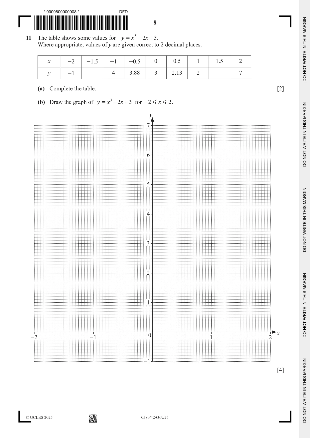 Cambridge IGCSE Mathematics 0580 2025 Oct/Nov Paper 4 · Variant 2 question paper, page 8 of 16