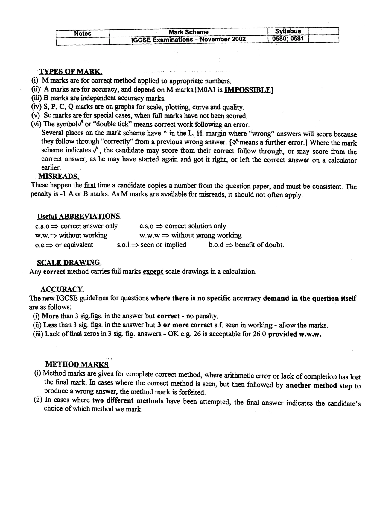 Mark scheme, page 2 of 5