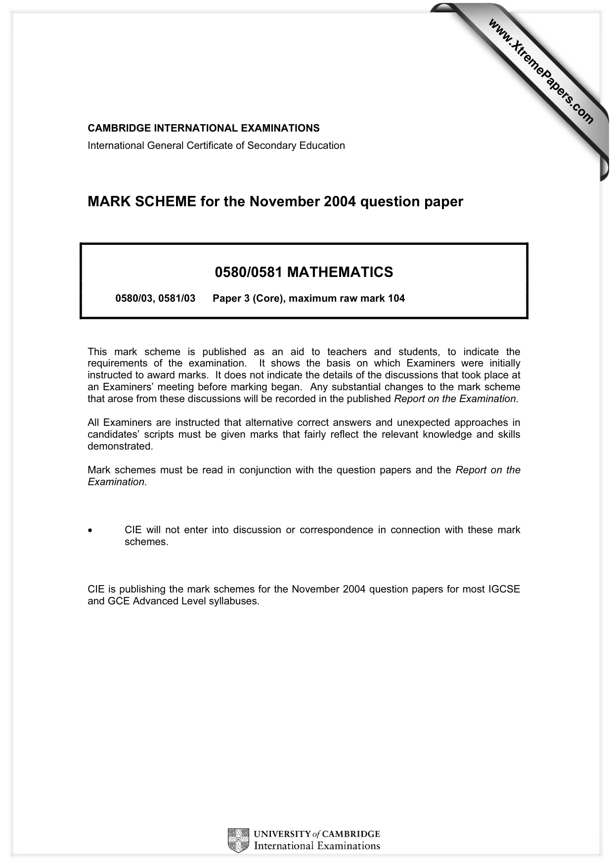 Mark scheme, page 1 of 9