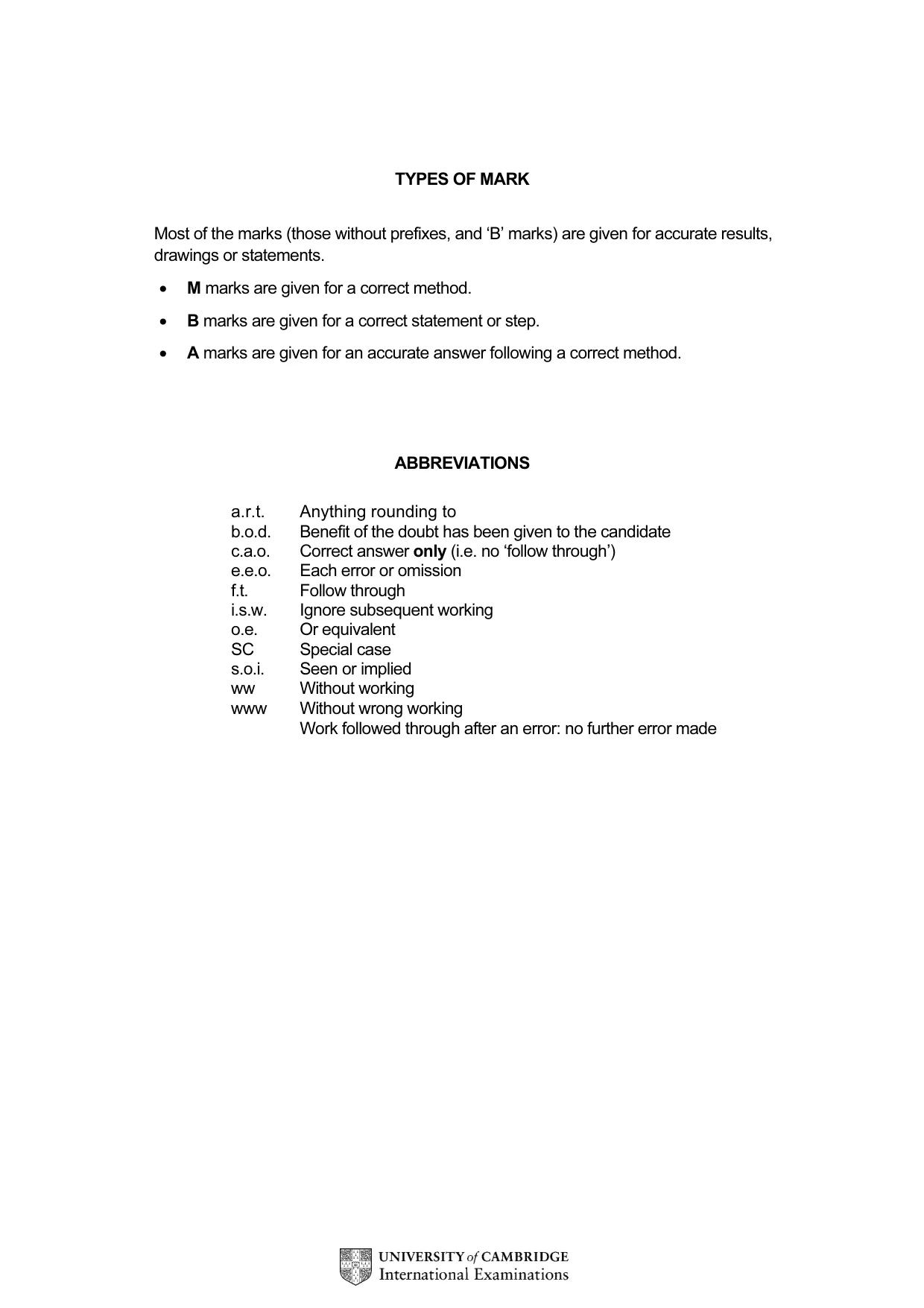 Mark scheme, page 3 of 6