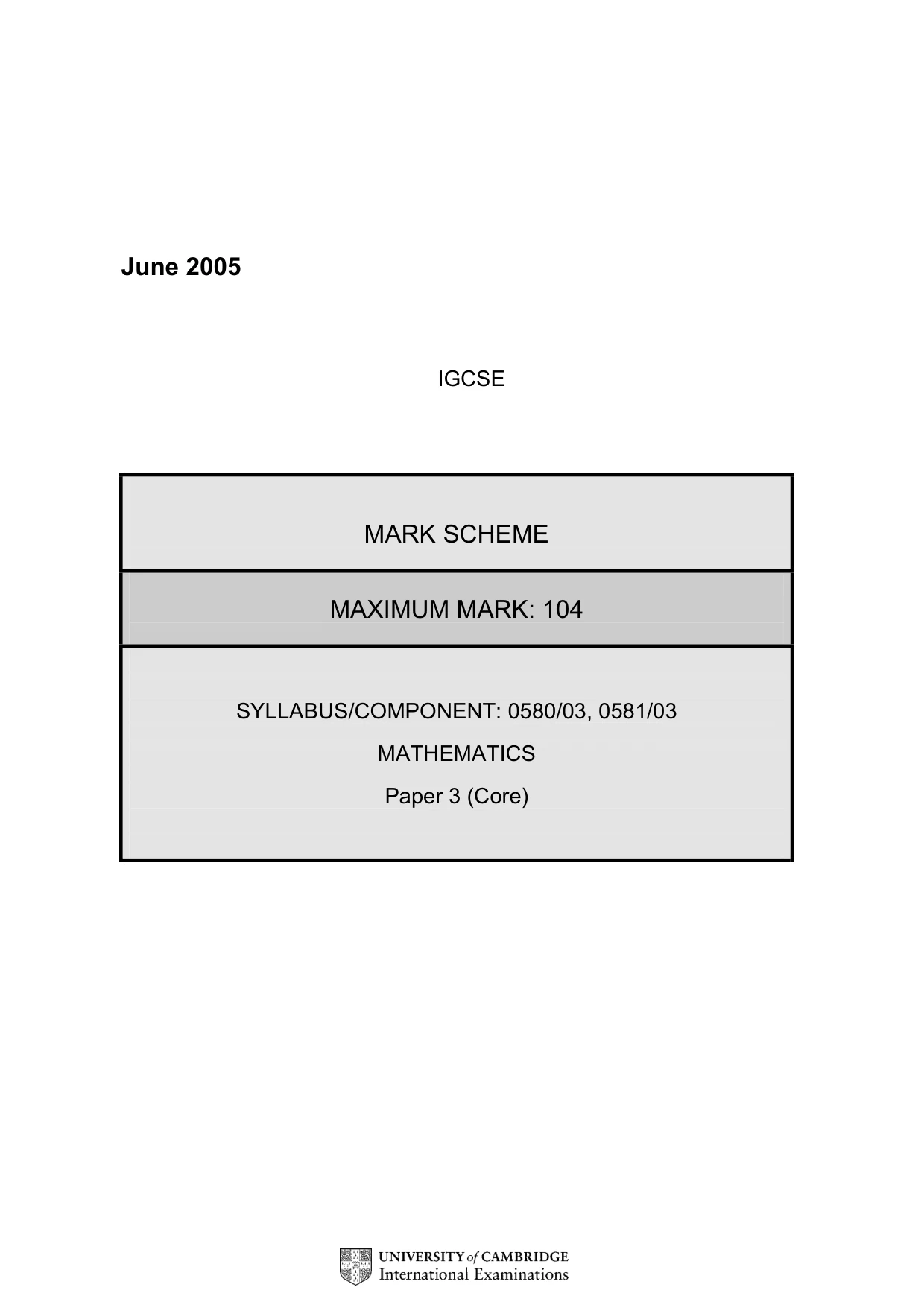 Mark scheme, page 3 of 8