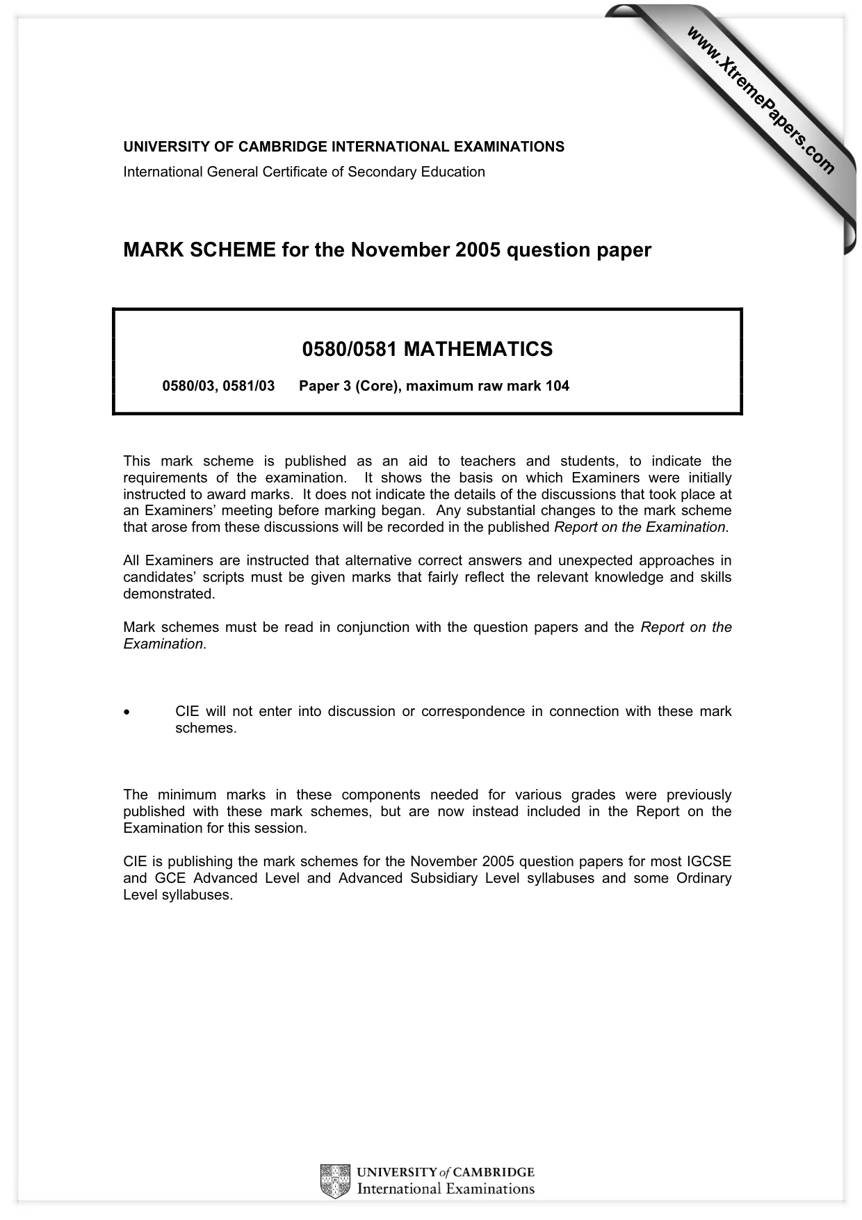 Mark scheme, page 1 of 6