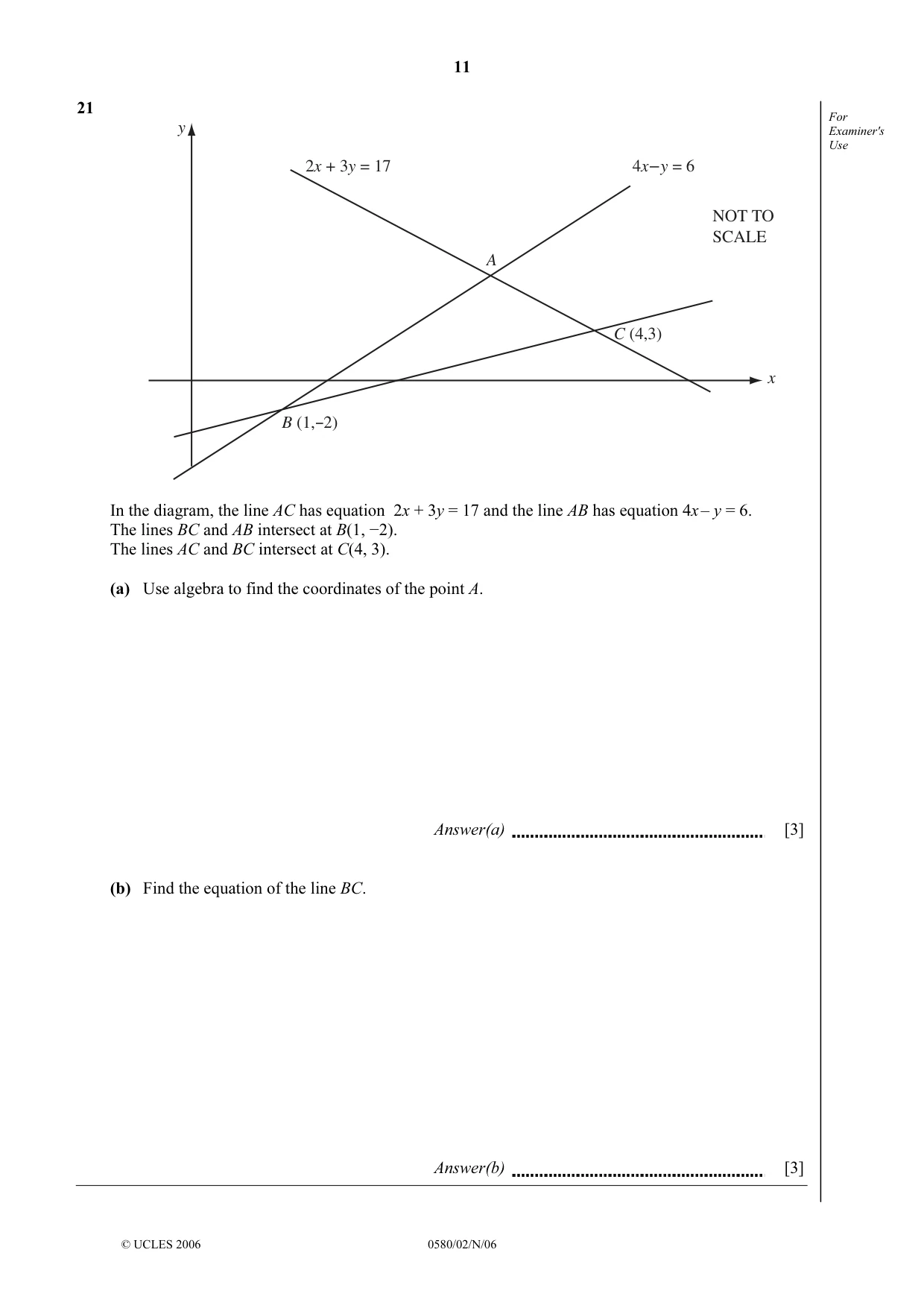 Cambridge IGCSE Mathematics (with coursework) 0581 2006 Oct/Nov Paper 2 · Variant 1 question paper, page 11 of 12
