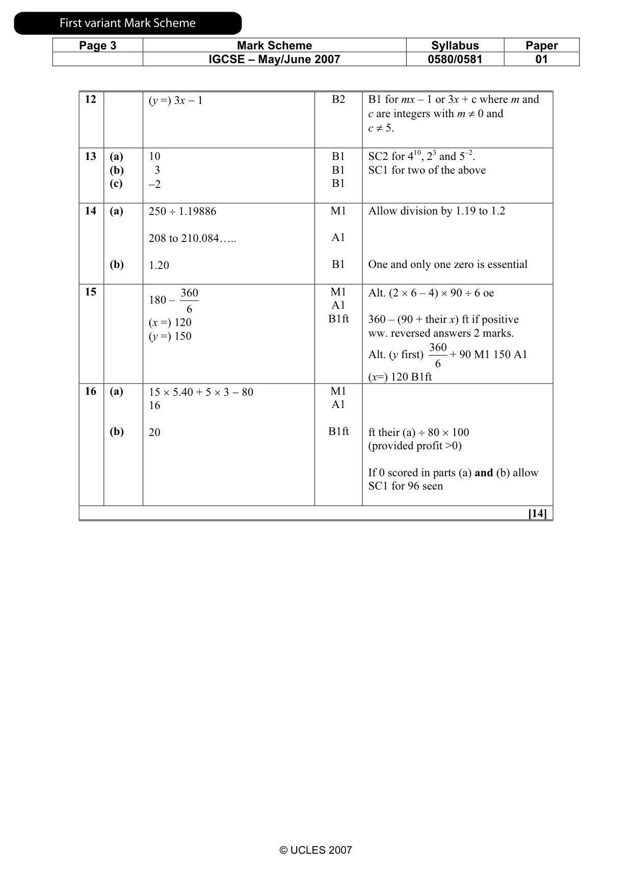 Mark scheme, page 4 of 8