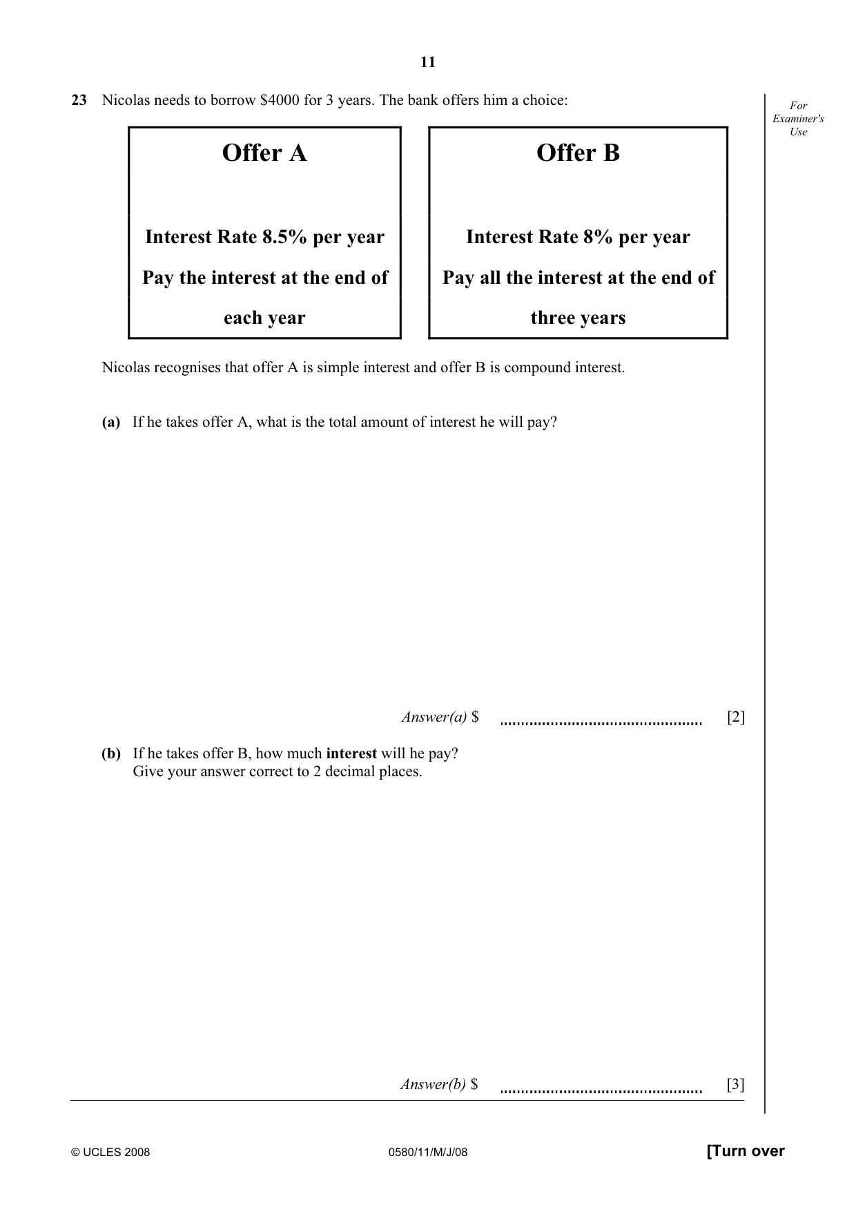 Cambridge IGCSE Mathematics (with coursework) 0581 2008 May/June Paper 1 · Variant 1 question paper, page 12 of 25