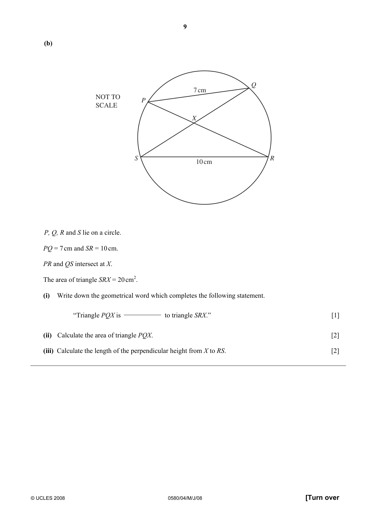 Cambridge IGCSE Mathematics (with coursework) 0581 2008 May/June Paper 4 · Variant 1 question paper, page 9 of 16