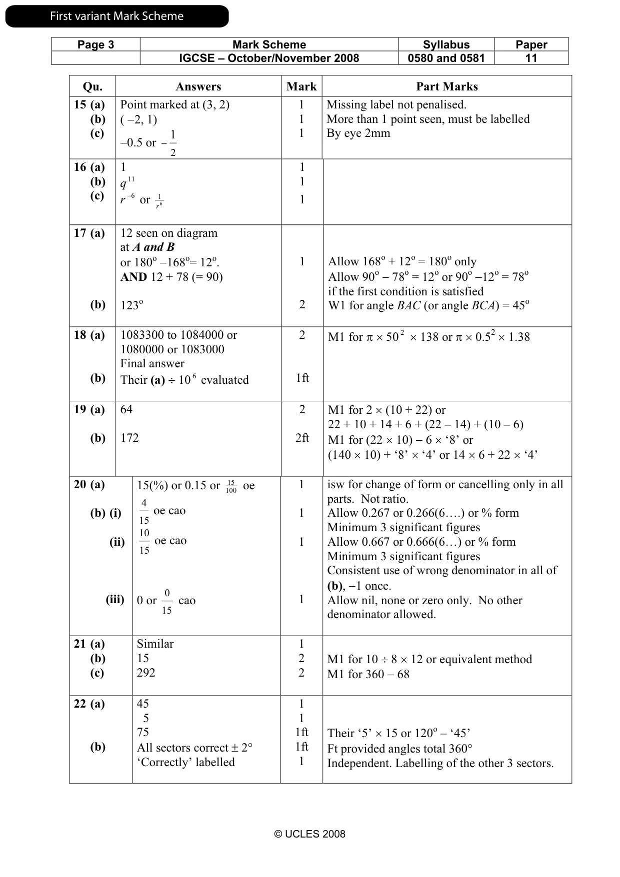 Mark scheme, page 4 of 8