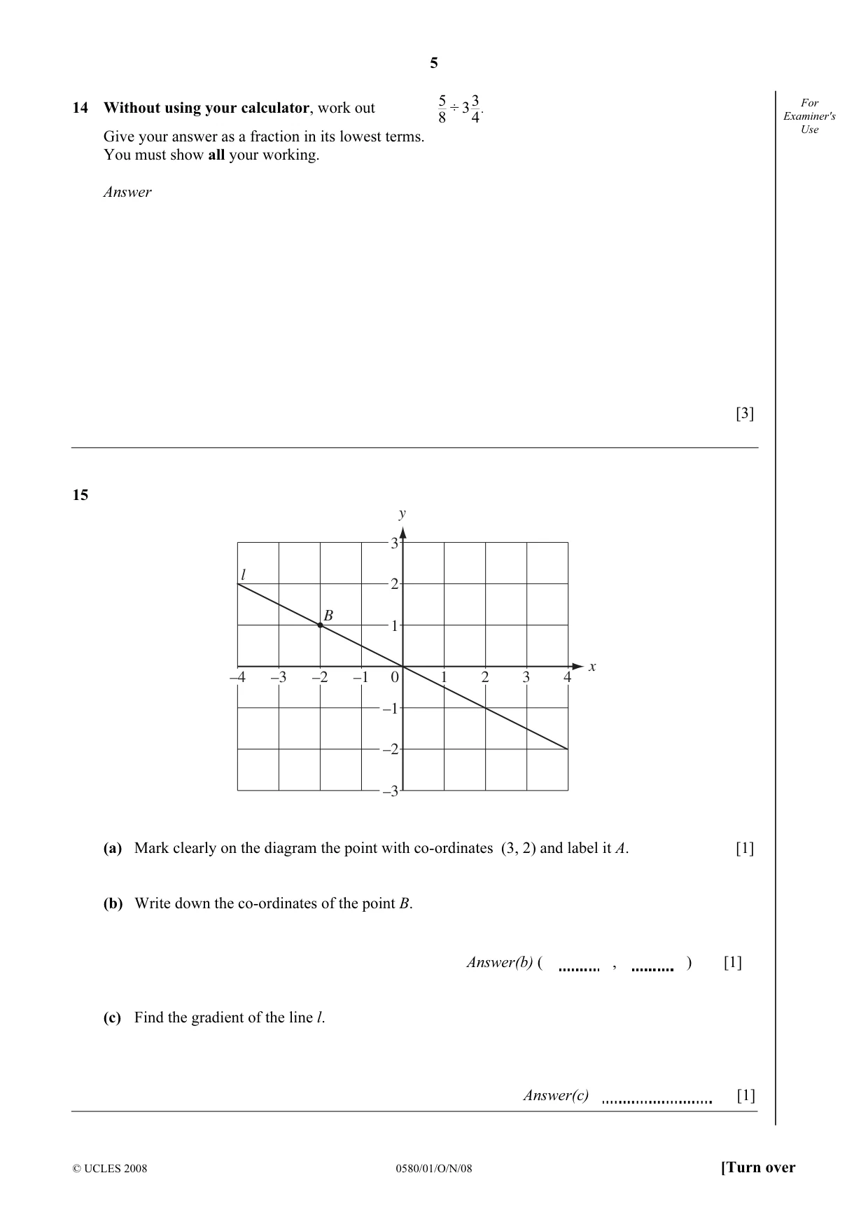 Cambridge IGCSE Mathematics (with coursework) 0581 2008 Oct/Nov Paper 1 · Variant 1 question paper, page 6 of 25