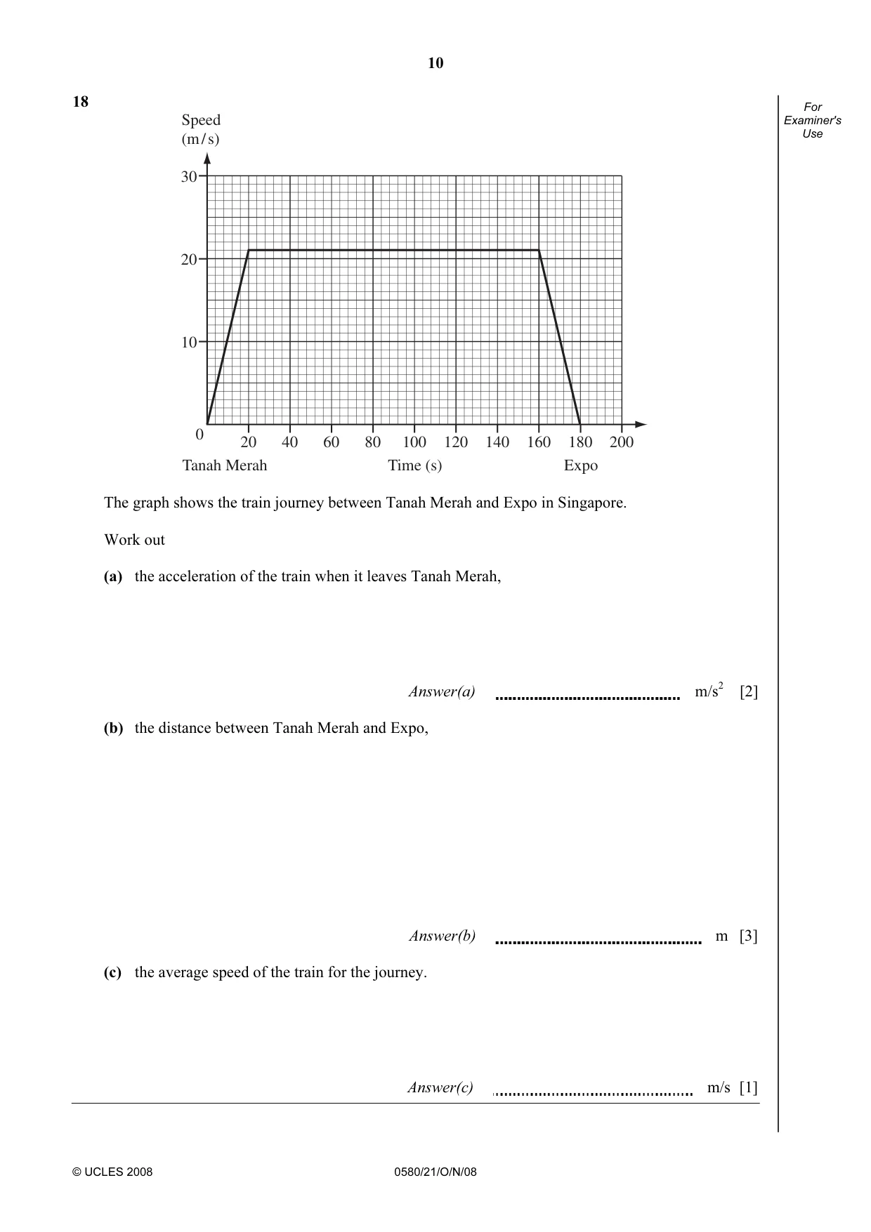 Cambridge IGCSE Mathematics (with coursework) 0581 2008 Oct/Nov Paper 2 · Variant 1 question paper, page 11 of 25