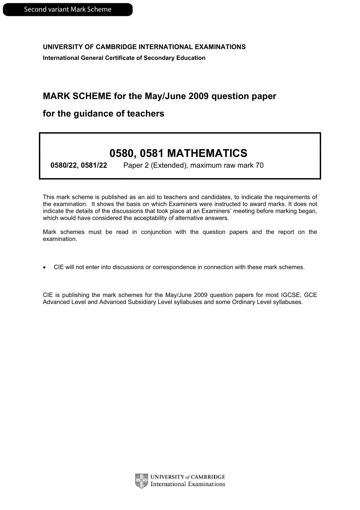 Mark scheme, page 6 of 9