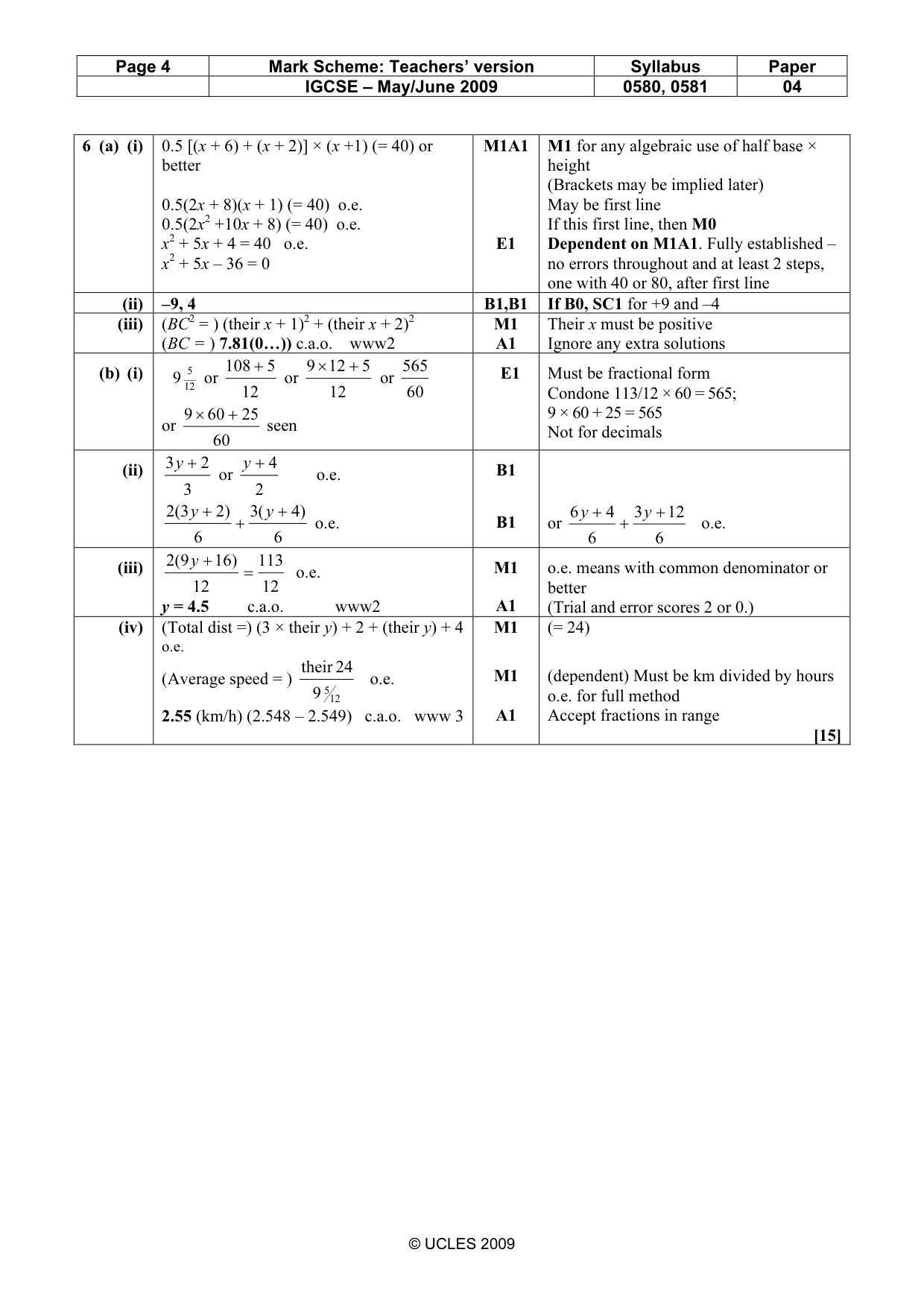 Mark scheme, page 4 of 7