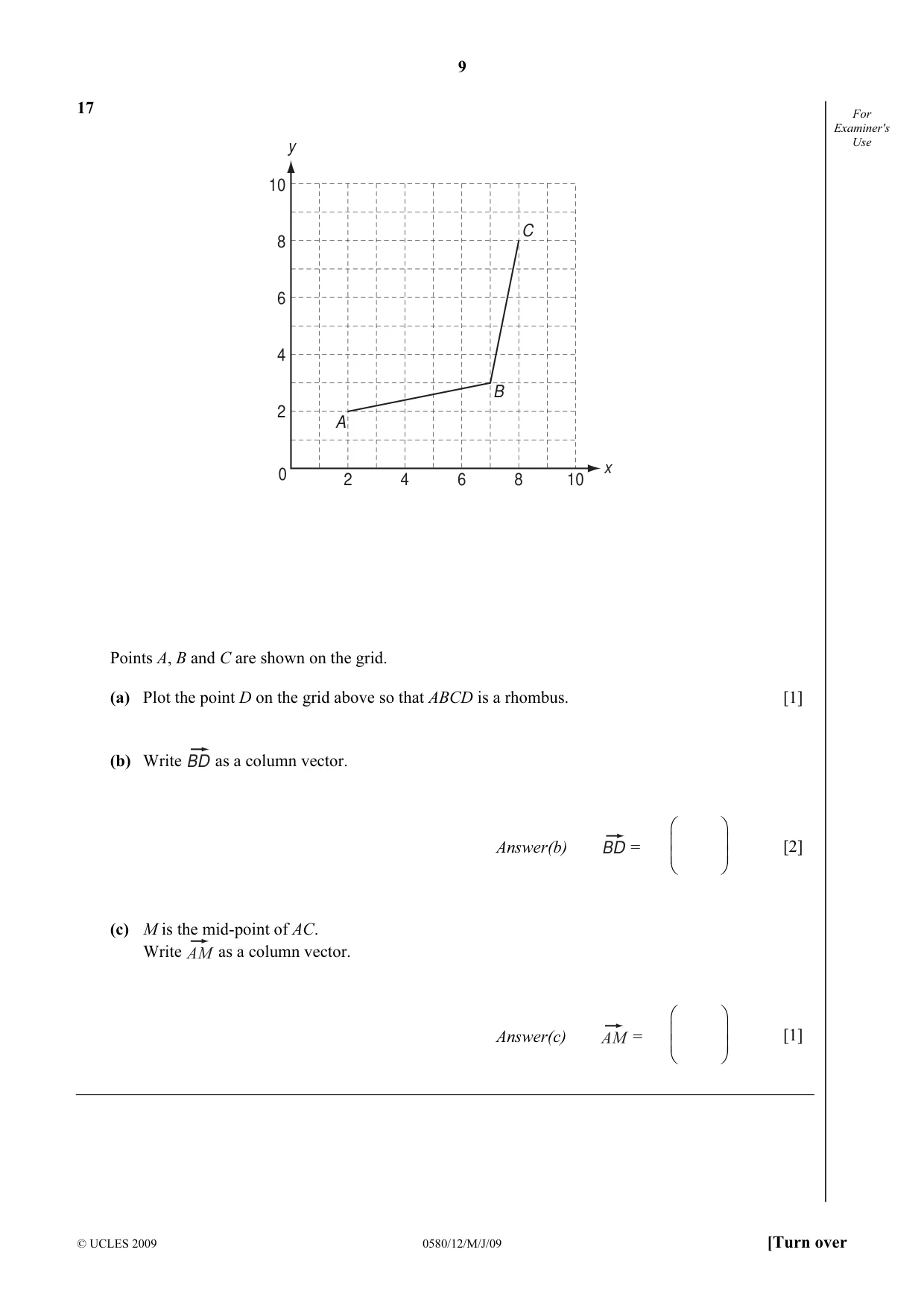 Cambridge IGCSE Mathematics (with coursework) 0581 2009 May/June Paper 1 · Variant 1 question paper, page 22 of 25