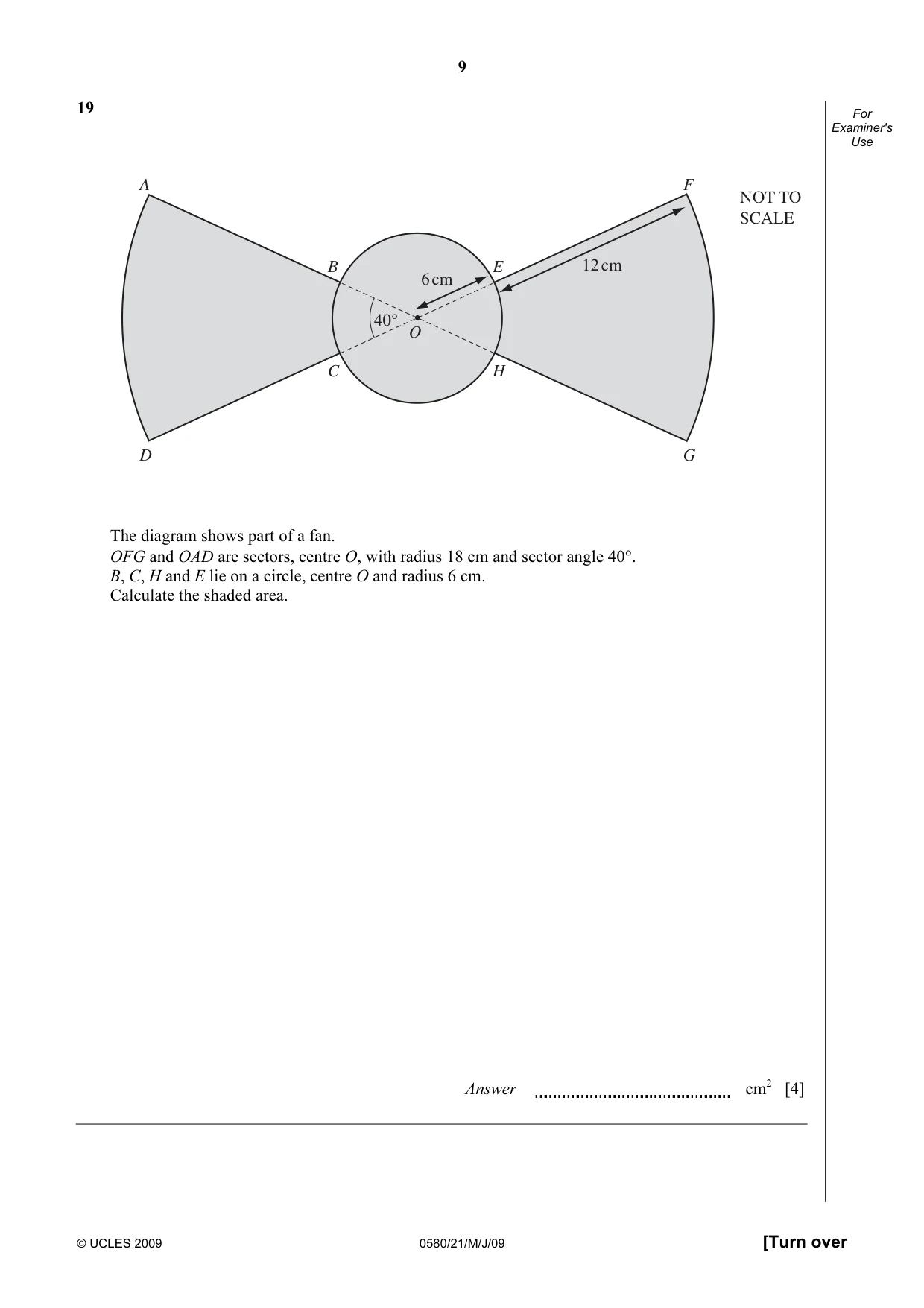Cambridge IGCSE Mathematics (with coursework) 0581 2009 May/June Paper 2 · Variant 1 question paper, page 10 of 25