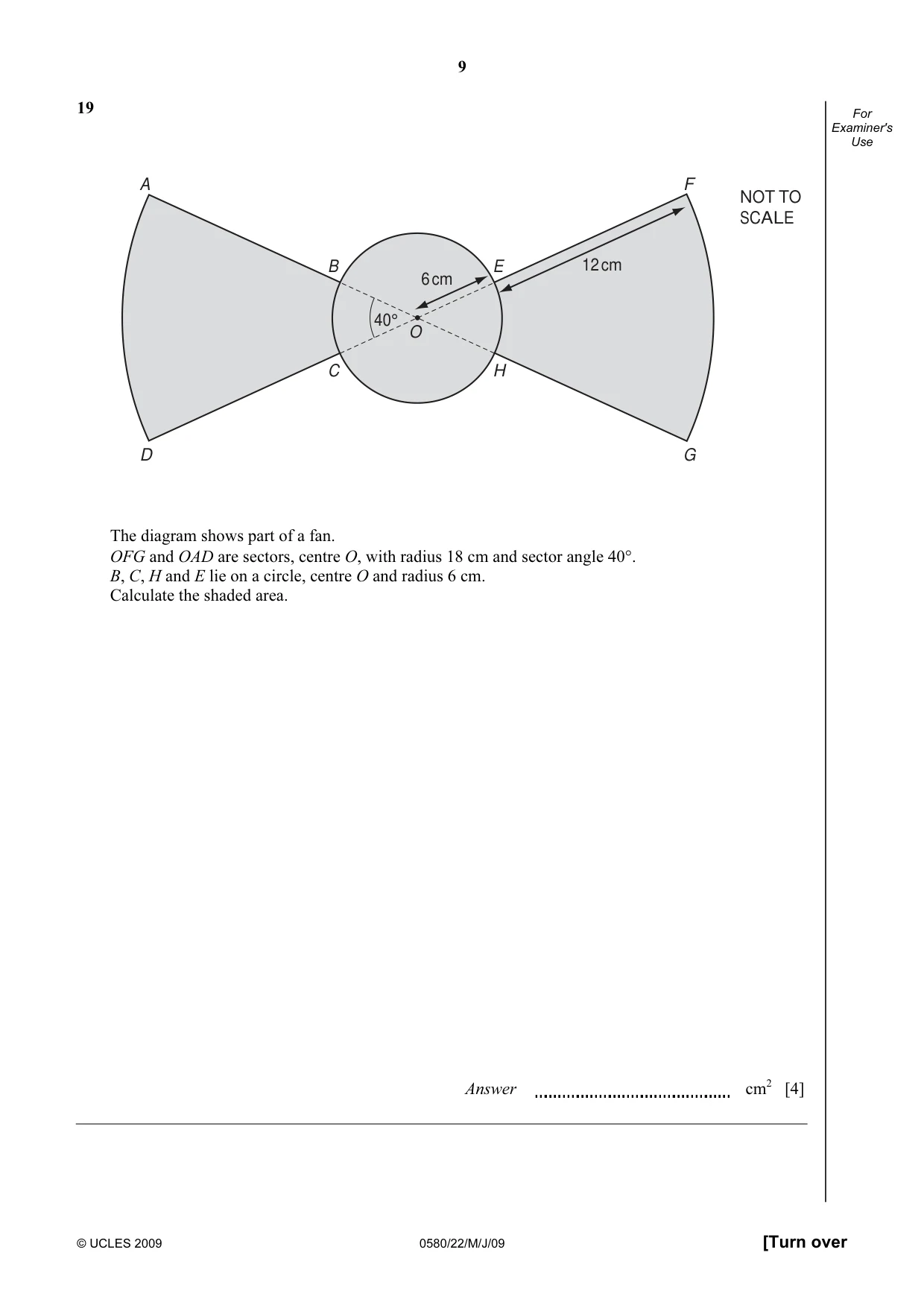 Cambridge IGCSE Mathematics (with coursework) 0581 2009 May/June Paper 2 · Variant 1 question paper, page 22 of 25