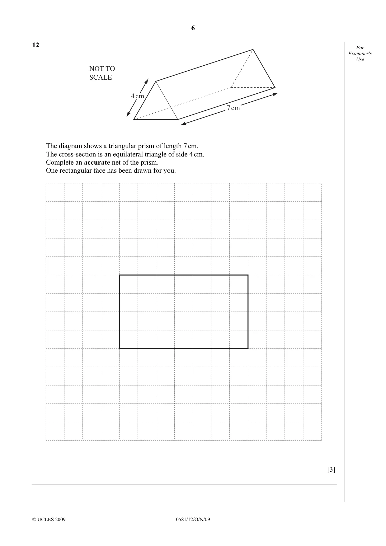 Cambridge IGCSE Mathematics (with coursework) 0581 2009 Oct/Nov Paper 1 · Variant 2 question paper, page 6 of 12