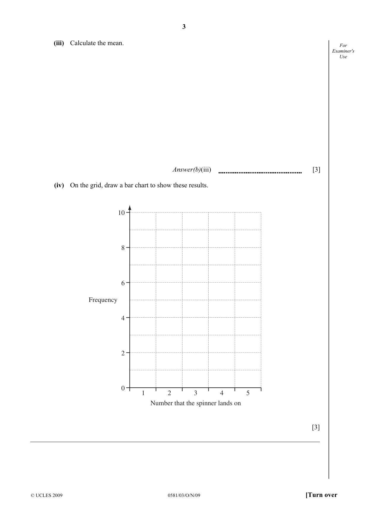 Cambridge IGCSE Mathematics (with coursework) 0581 2009 Oct/Nov Paper 3 · Variant 1 question paper, page 3 of 12