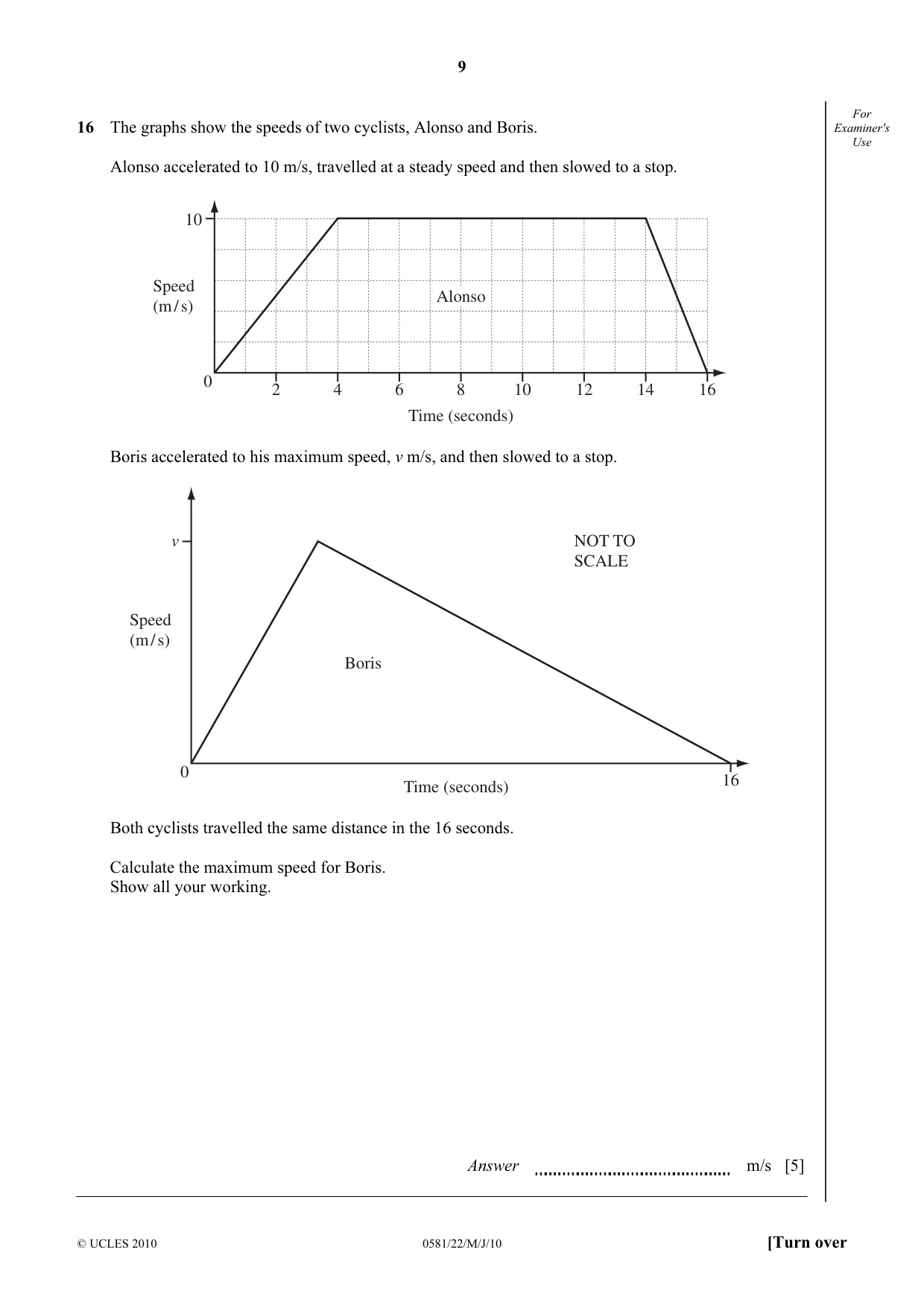 Cambridge IGCSE Mathematics (with coursework) 0581 2010 May/June Paper 2 · Variant 2 question paper, page 9 of 12