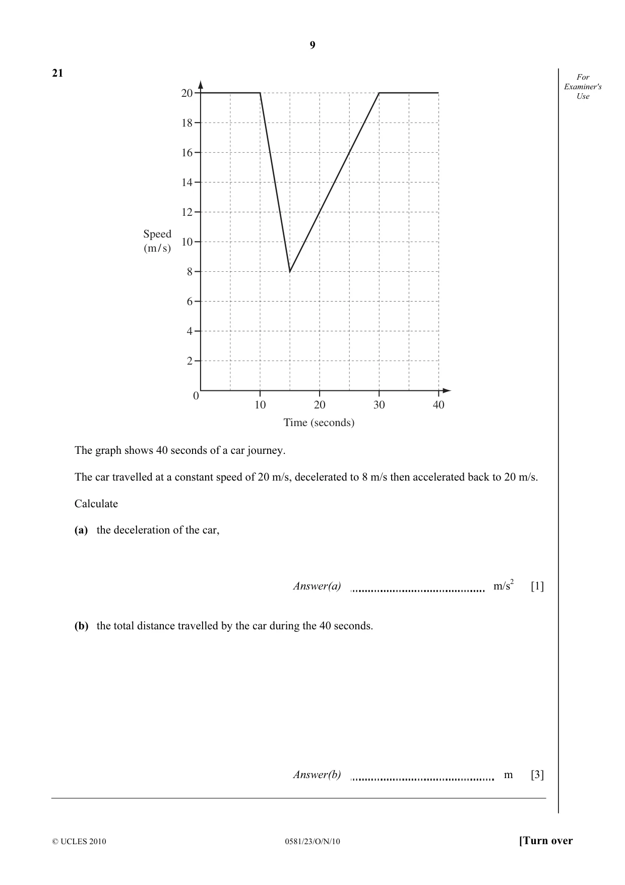 Cambridge IGCSE Mathematics (with coursework) 0581 2010 Oct/Nov Paper 2 · Variant 3 question paper, page 9 of 12
