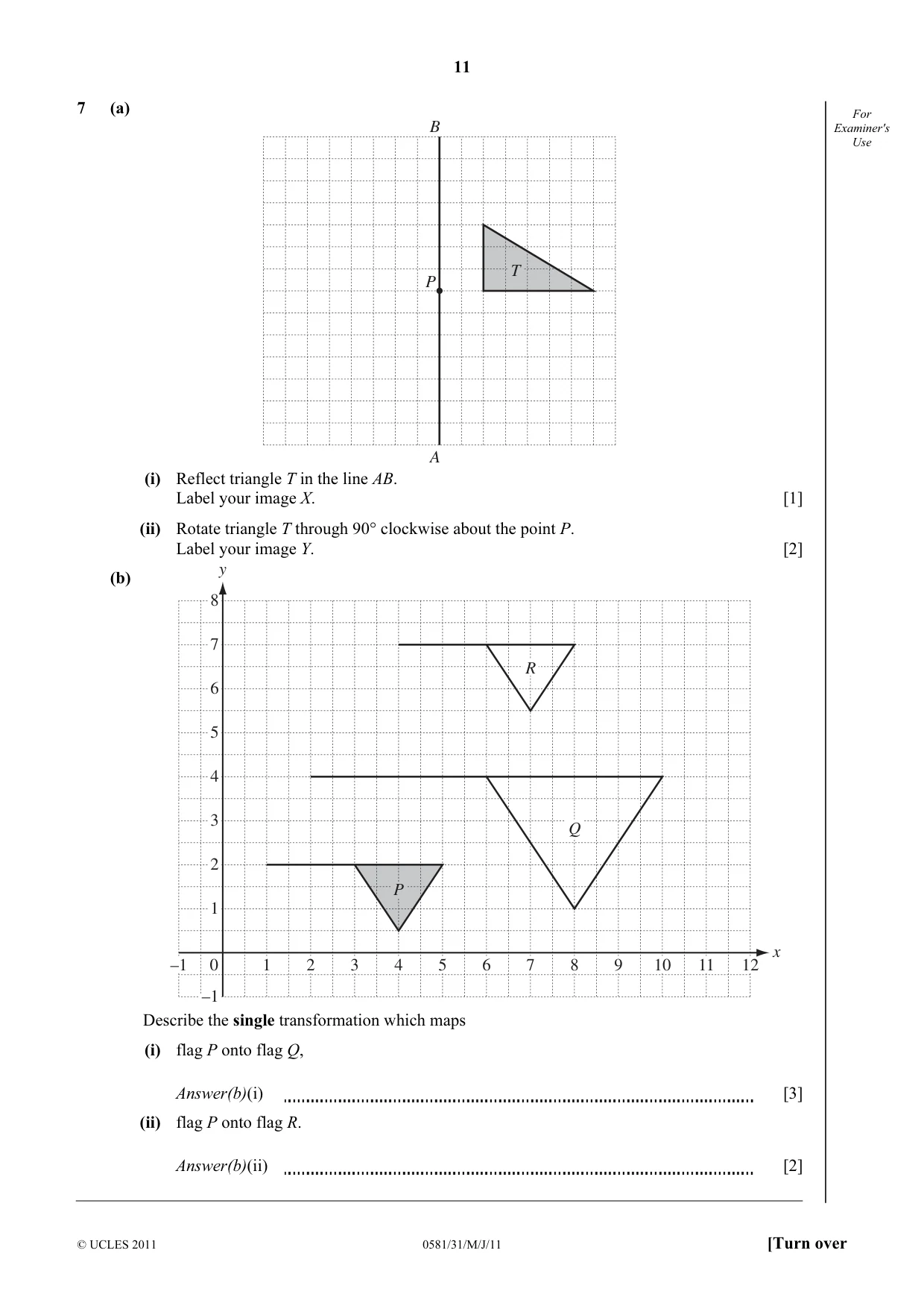 Cambridge IGCSE Mathematics (with coursework) 0581 2011 May/June Paper 3 · Variant 1 question paper, page 11 of 16
