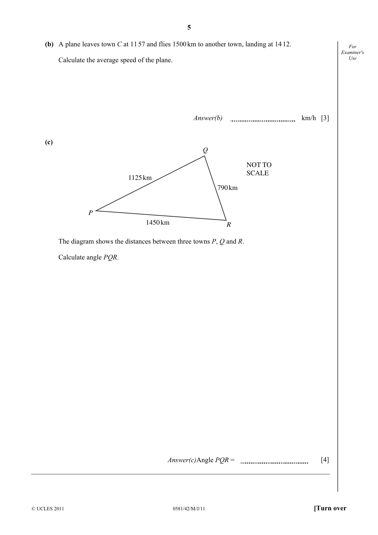 Cambridge IGCSE Mathematics (with coursework) 0581 2011 May/June Paper 4 · Variant 2 question paper, page 5 of 16