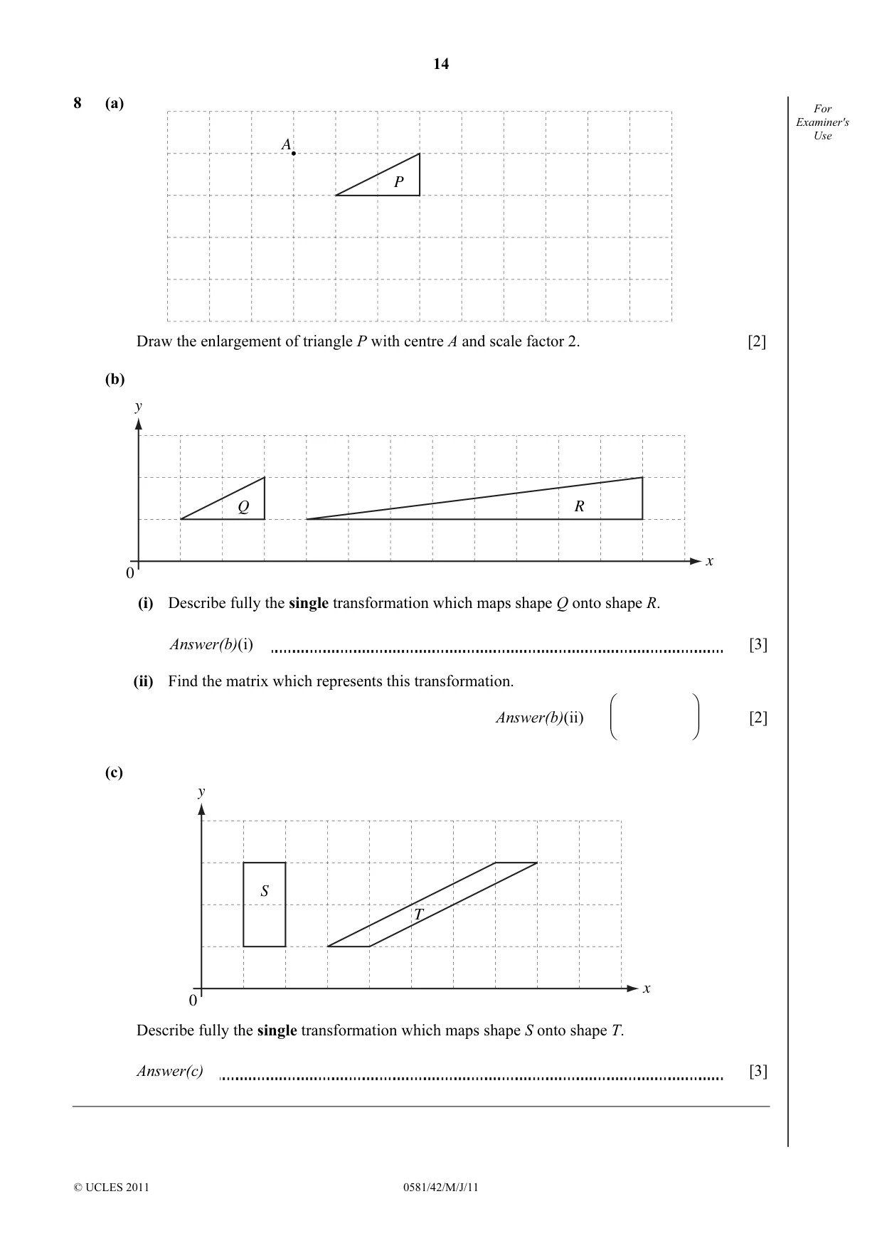 Cambridge IGCSE Mathematics (with coursework) 0581 2011 May/June Paper 4 · Variant 2 question paper, page 14 of 16