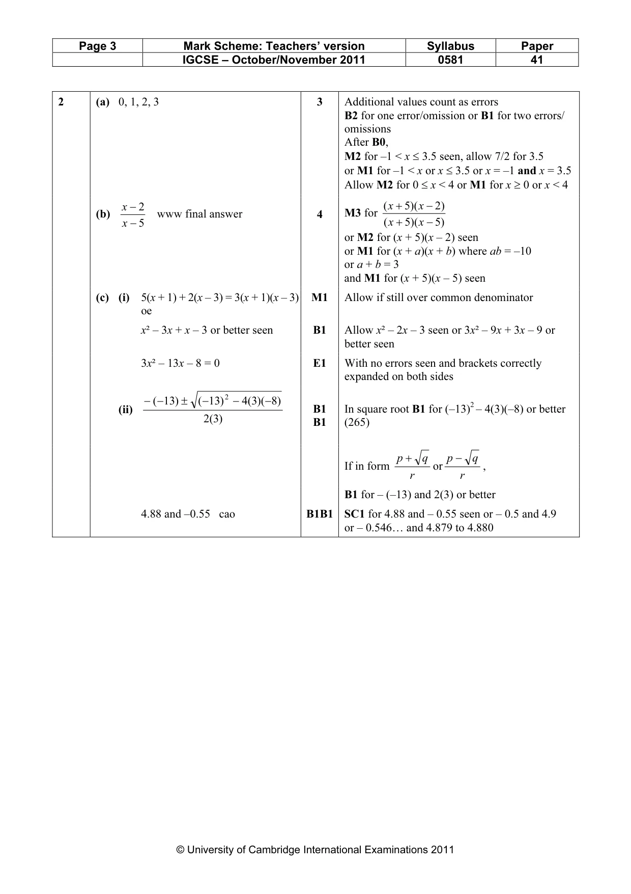 Mark scheme, page 3 of 7