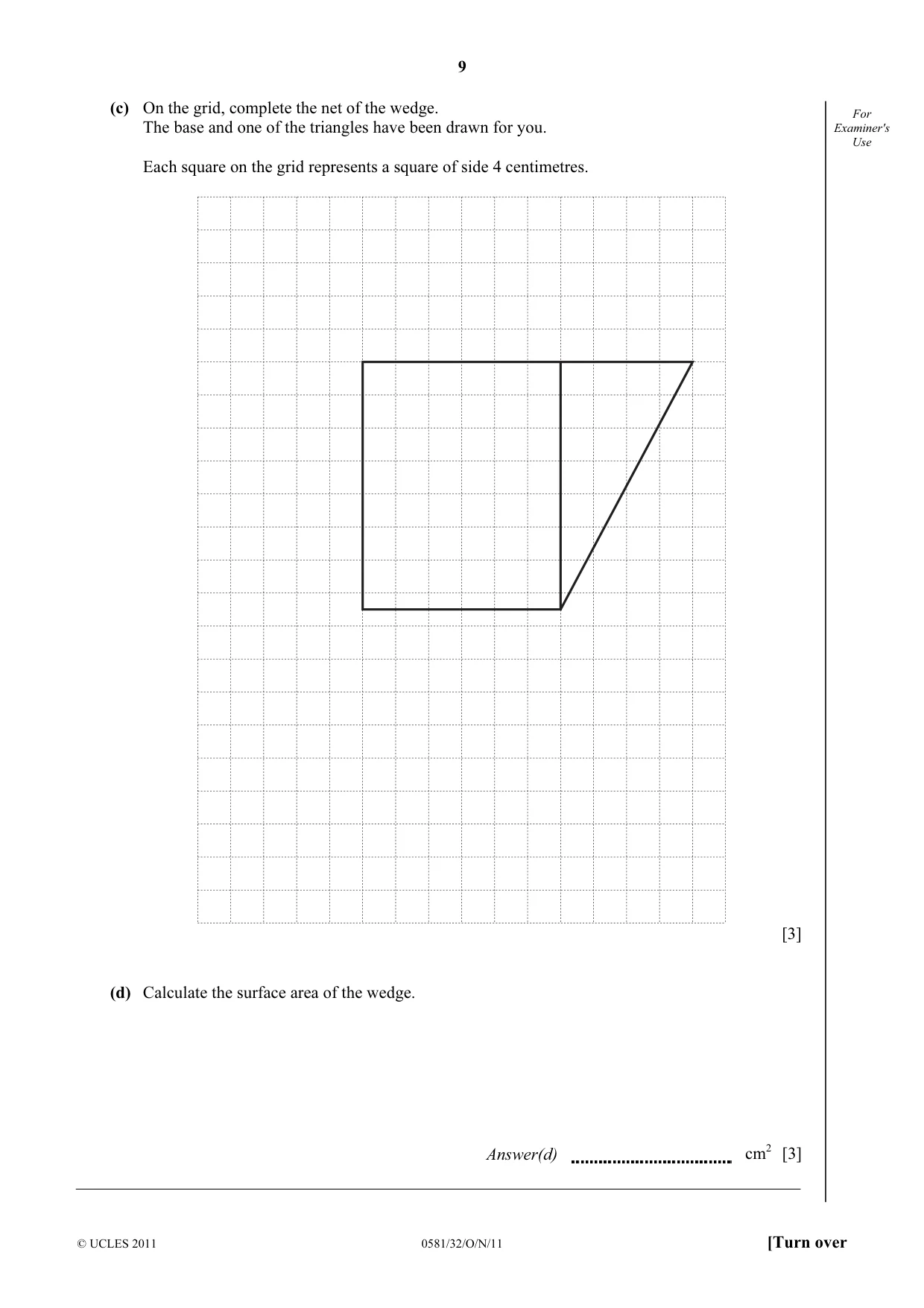 Cambridge IGCSE Mathematics (with coursework) 0581 2011 Oct/Nov Paper 3 · Variant 2 question paper, page 9 of 16