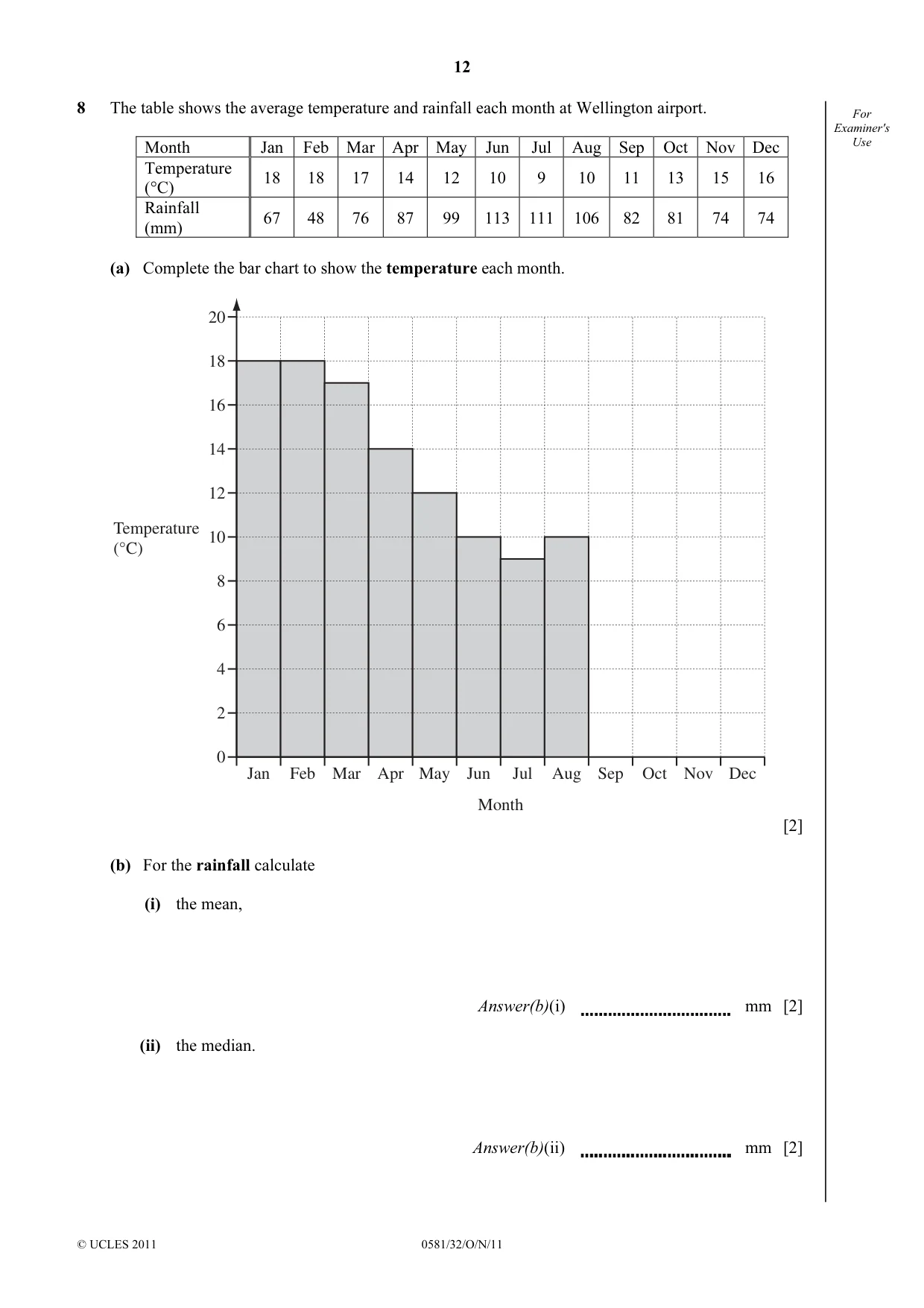 Cambridge IGCSE Mathematics (with coursework) 0581 2011 Oct/Nov Paper 3 · Variant 2 question paper, page 12 of 16