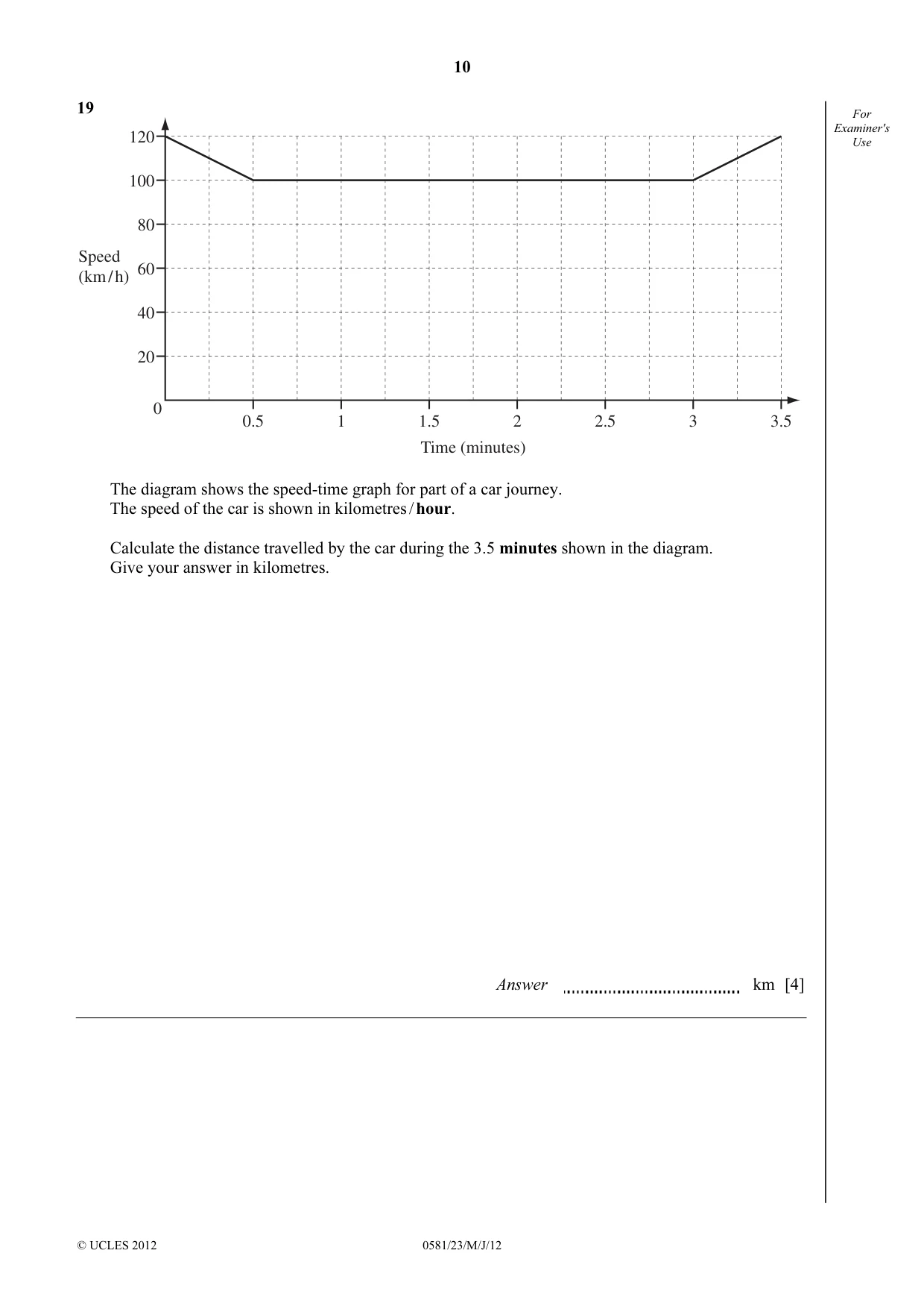 Cambridge IGCSE Mathematics (with coursework) 0581 2012 May/June Paper 2 · Variant 3 question paper, page 10 of 12
