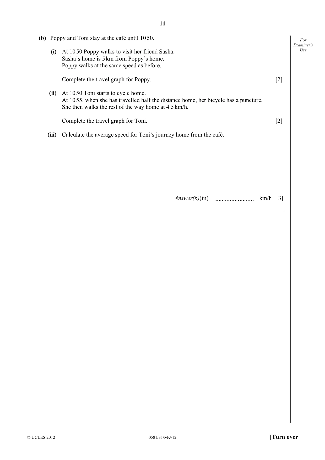Cambridge IGCSE Mathematics (with coursework) 0581 2012 May/June Paper 3 · Variant 1 question paper, page 11 of 16