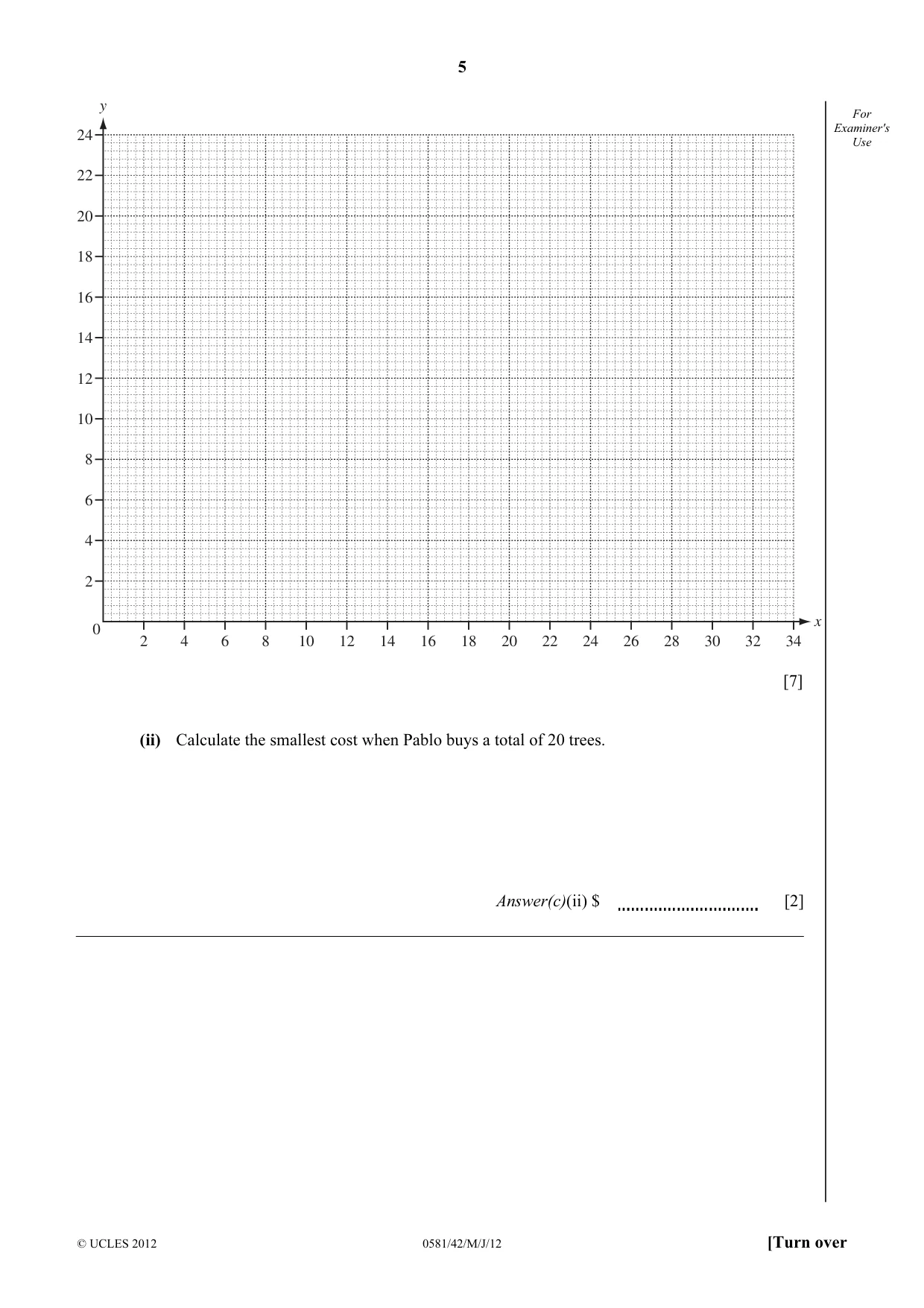 Cambridge IGCSE Mathematics (with coursework) 0581 2012 May/June Paper 4 · Variant 2 question paper, page 5 of 16