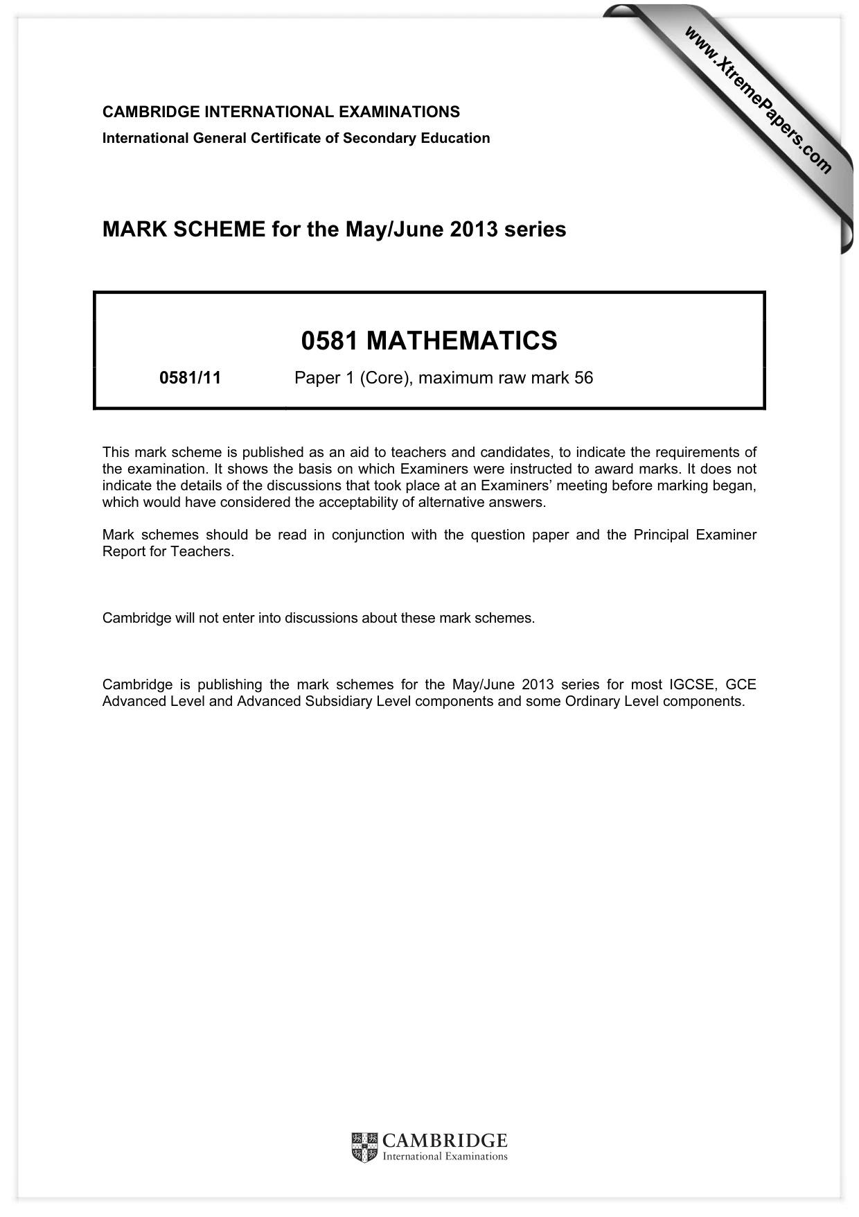 Mark scheme, page 1 of 3
