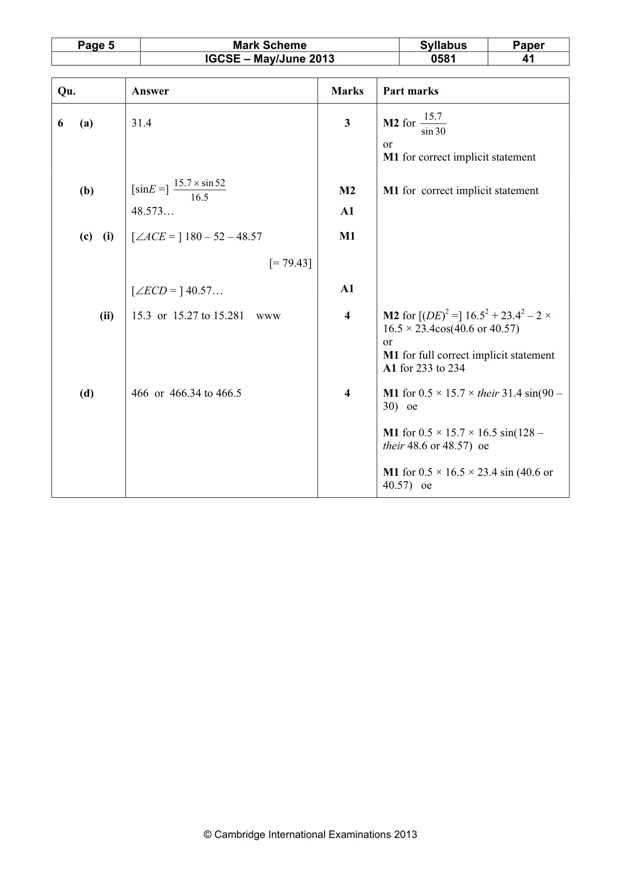 Mark scheme, page 5 of 8