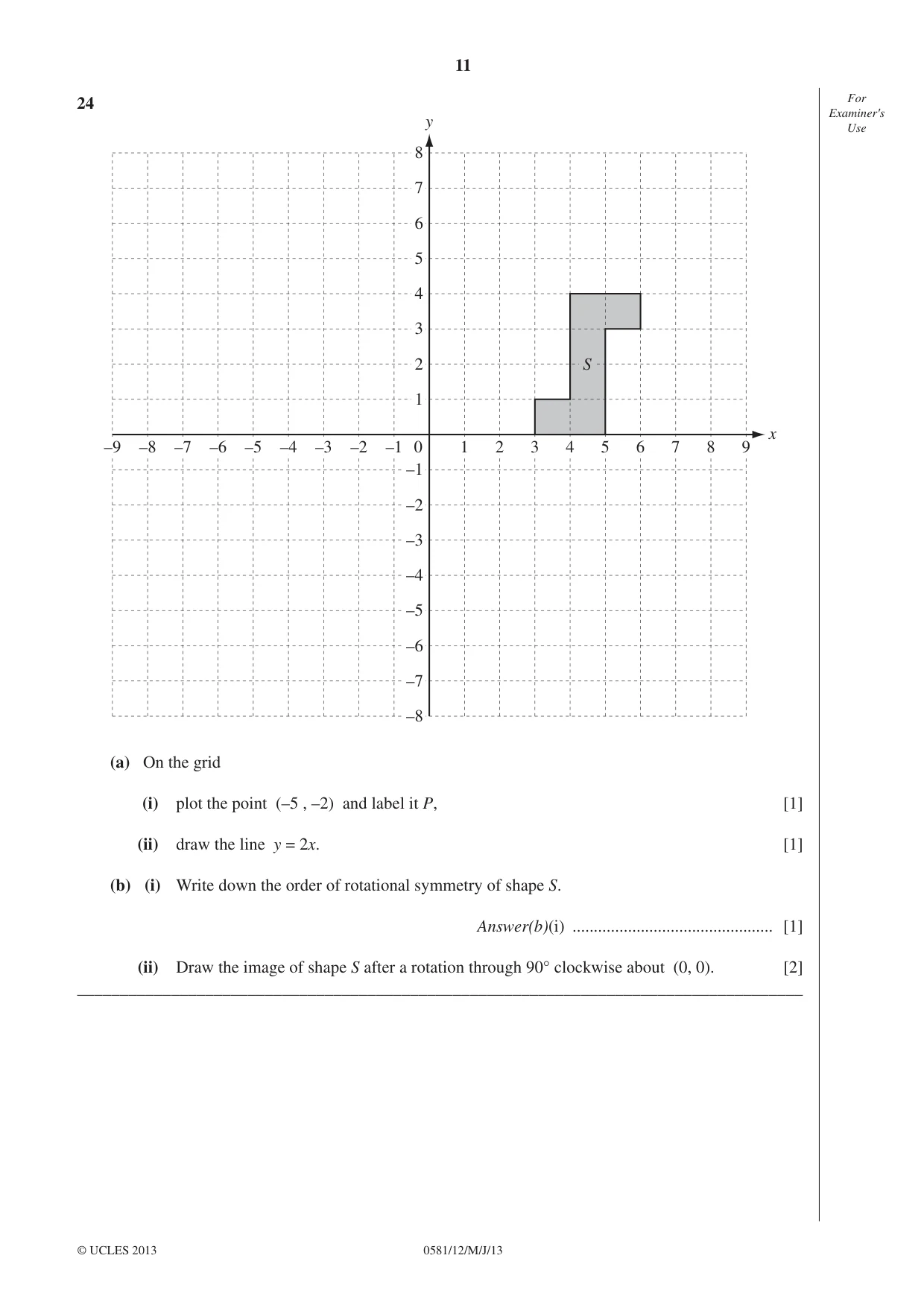 Cambridge IGCSE Mathematics (with coursework) 0581 2013 May/June Paper 1 · Variant 2 question paper, page 11 of 12