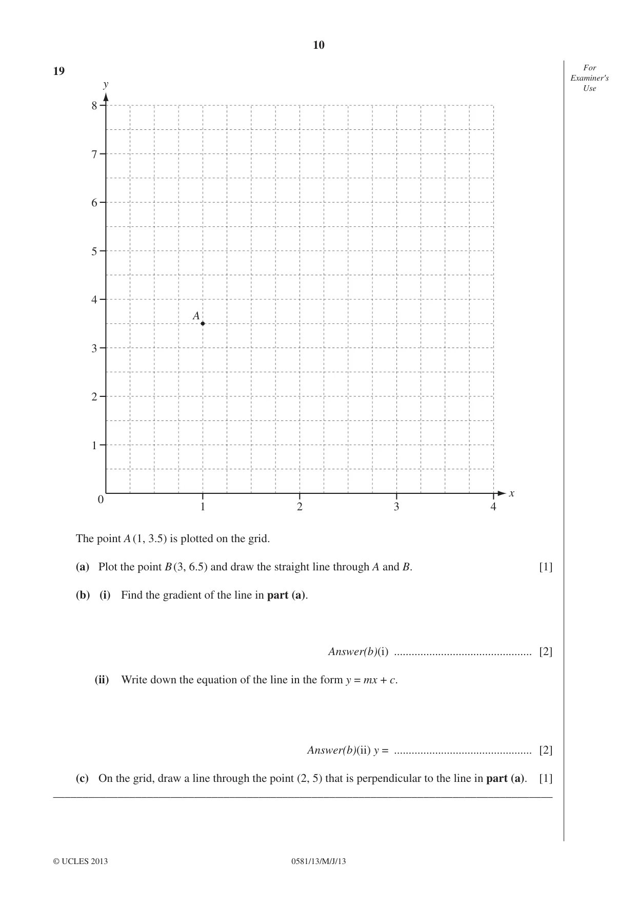 Cambridge IGCSE Mathematics (with coursework) 0581 2013 May/June Paper 1 · Variant 3 question paper, page 10 of 12