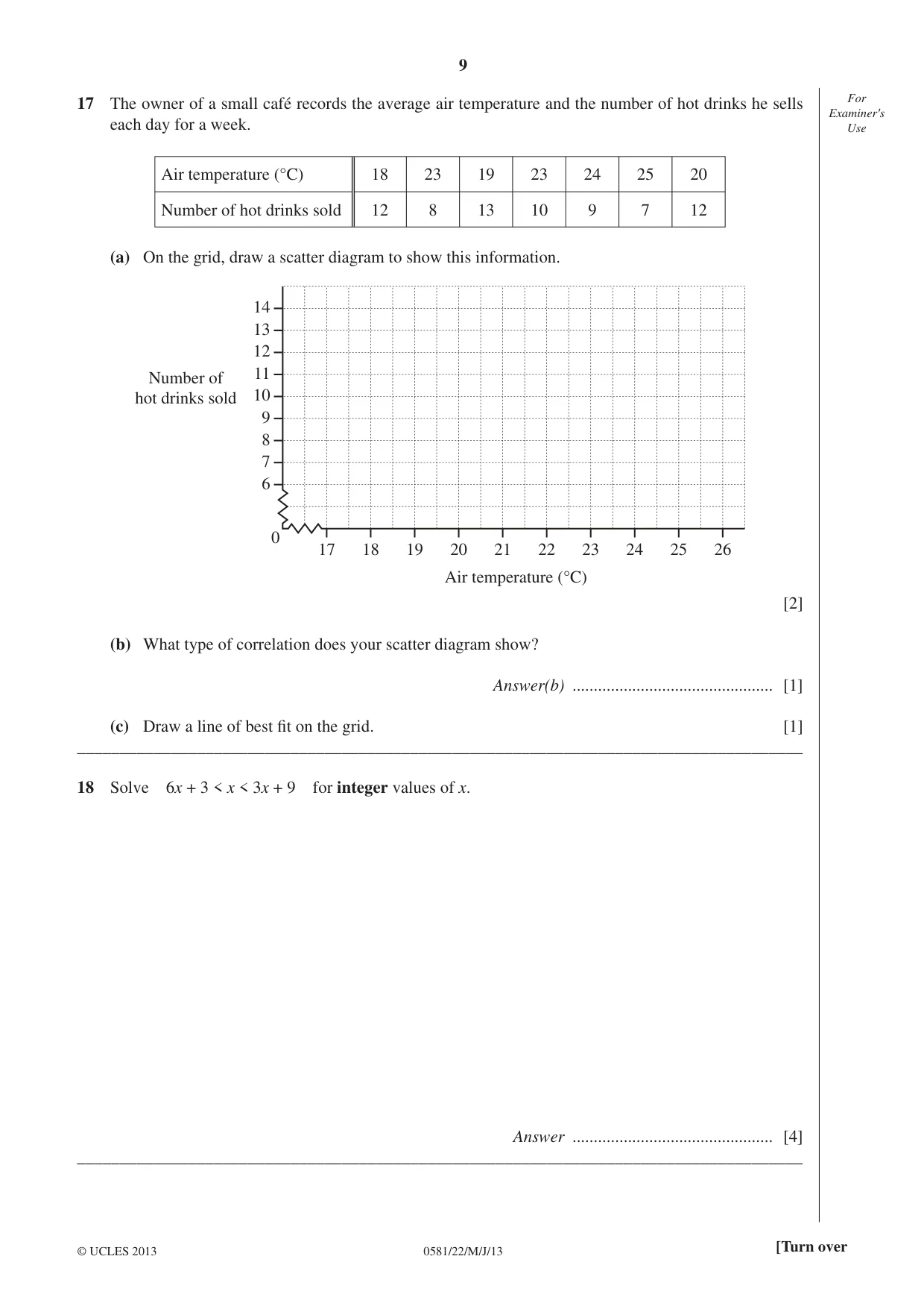 Cambridge IGCSE Mathematics (with coursework) 0581 2013 May/June Paper 2 · Variant 2 question paper, page 9 of 12