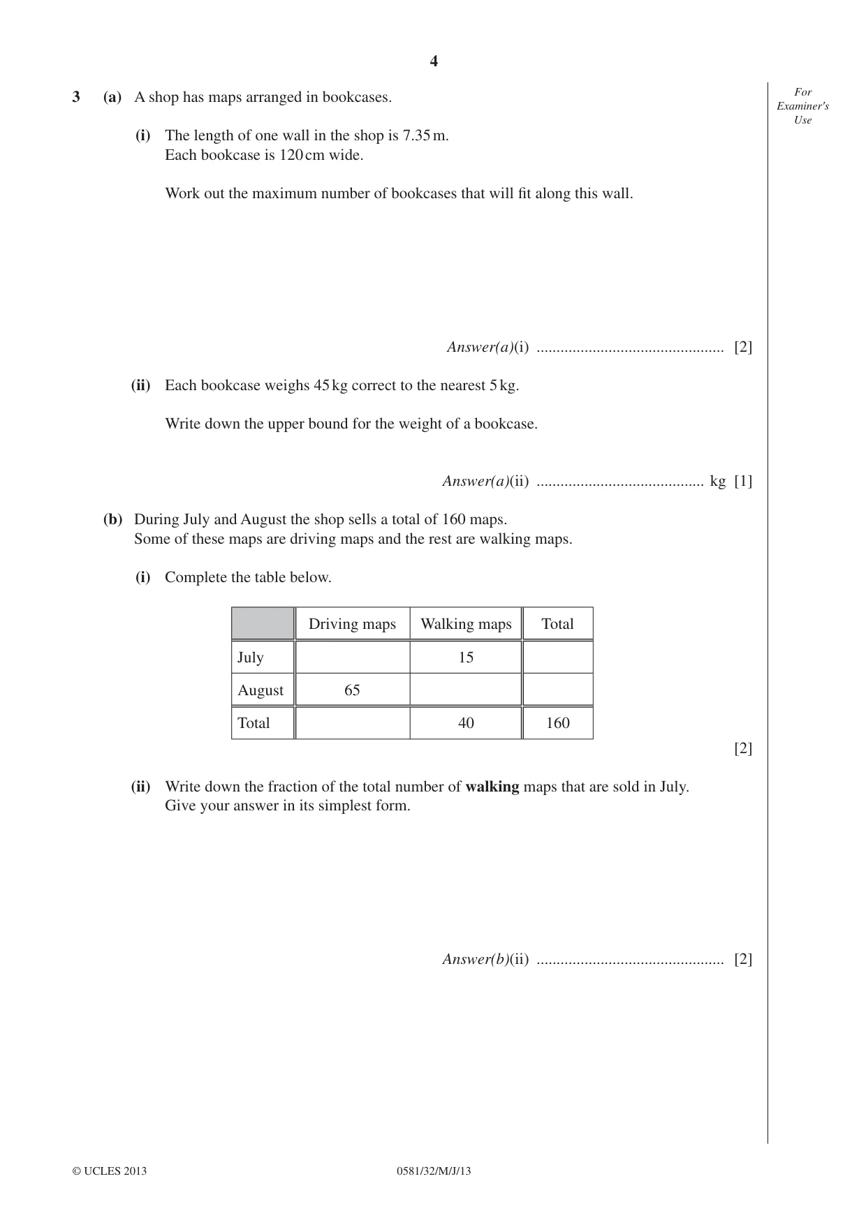 Cambridge IGCSE Mathematics (with coursework) 0581 2013 May/June Paper 3 · Variant 2 question paper, page 4 of 16
