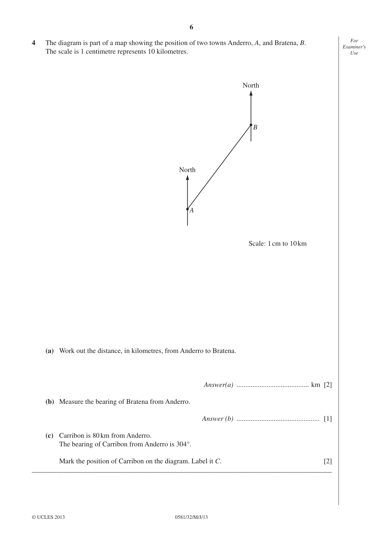 Cambridge IGCSE Mathematics (with coursework) 0581 2013 May/June Paper 3 · Variant 2 question paper, page 6 of 16