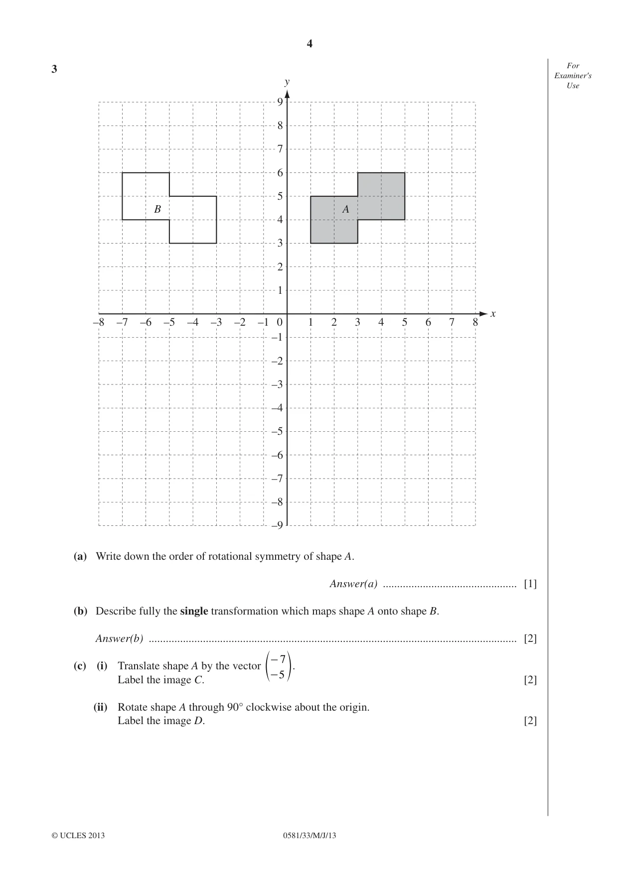 Cambridge IGCSE Mathematics (with coursework) 0581 2013 May/June Paper 3 · Variant 3 question paper, page 4 of 16