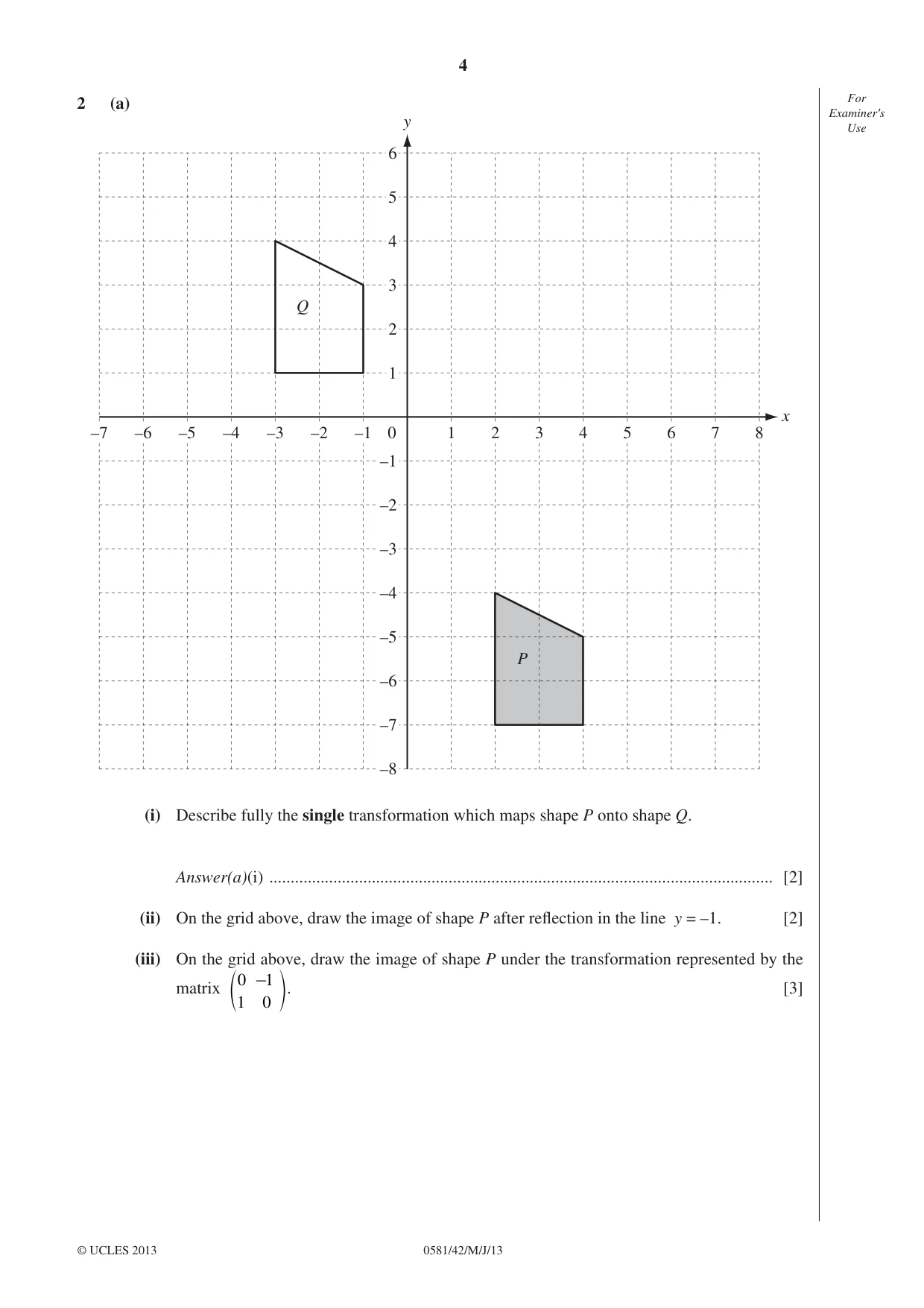 Cambridge IGCSE Mathematics (with coursework) 0581 2013 May/June Paper 4 · Variant 2 question paper, page 4 of 20