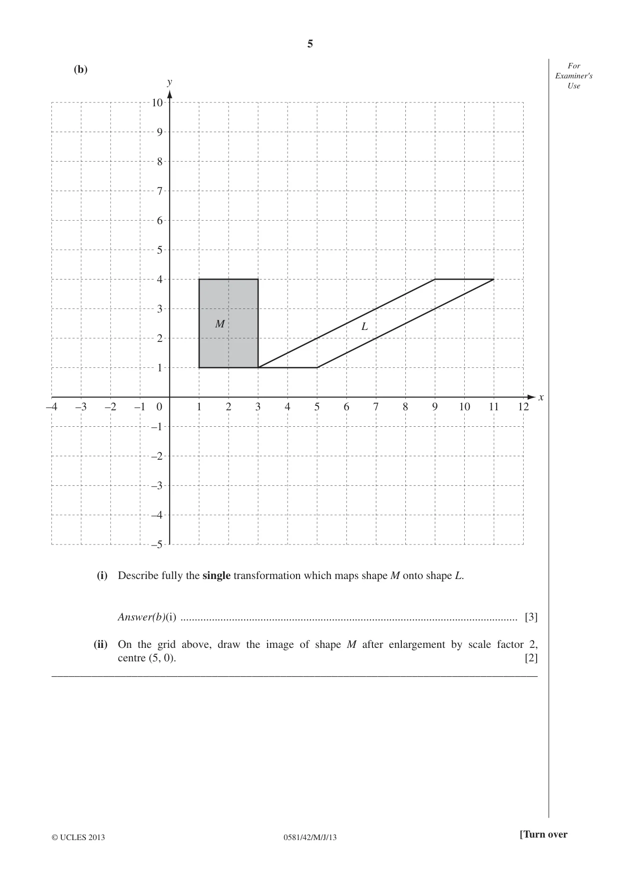 Cambridge IGCSE Mathematics (with coursework) 0581 2013 May/June Paper 4 · Variant 2 question paper, page 5 of 20